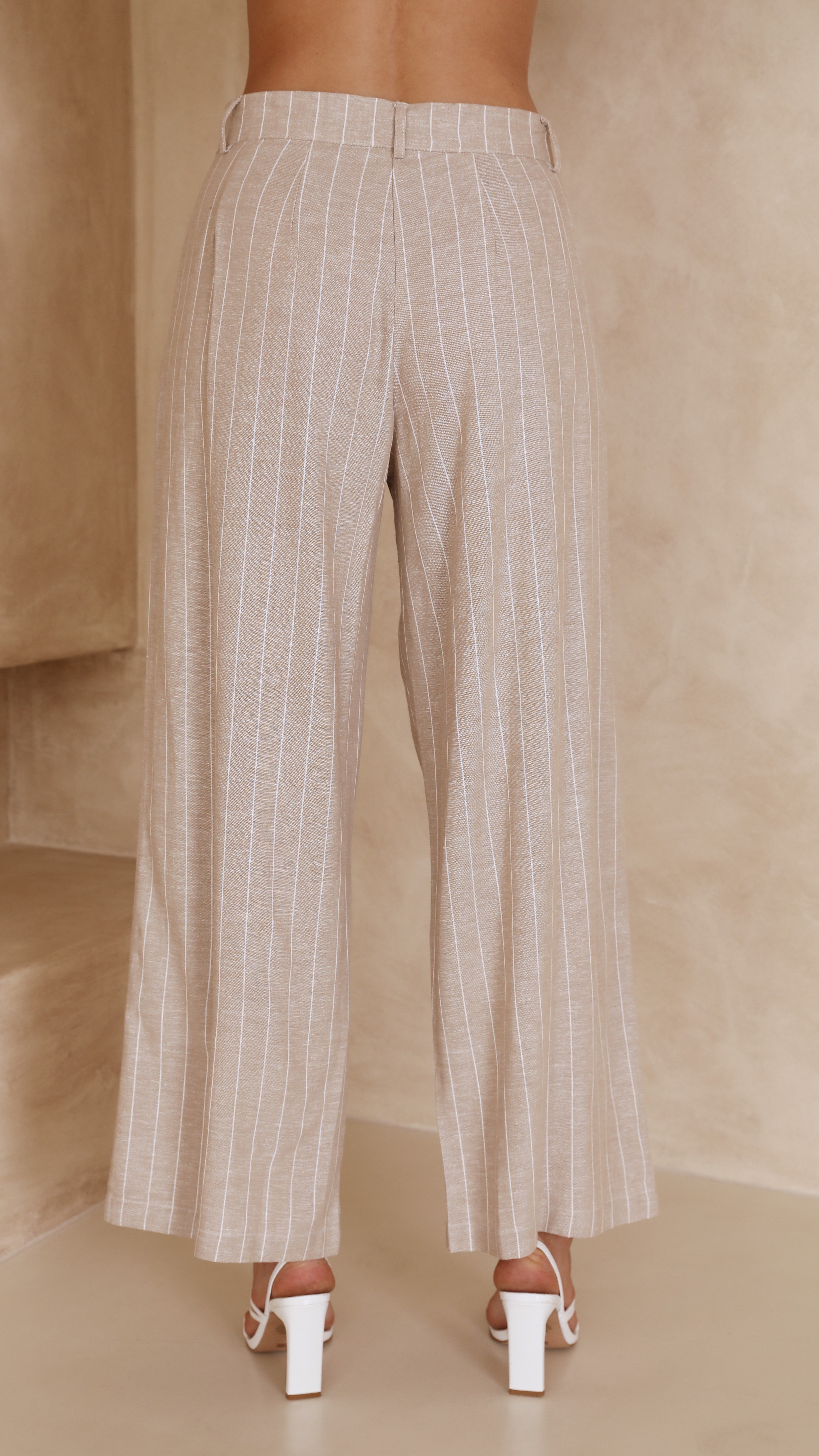 Clara Pants - Beige Stripe