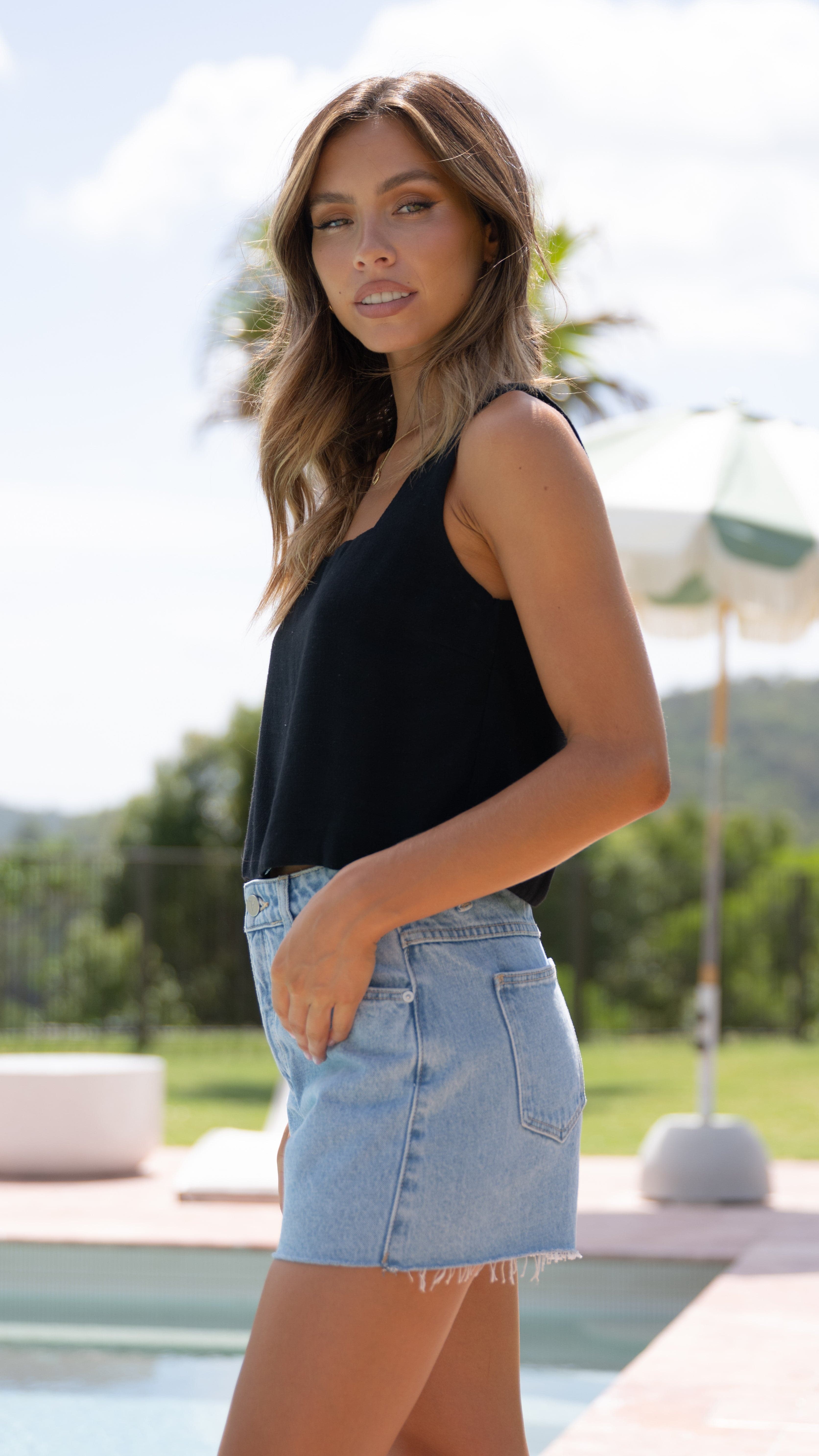 Charlie Crop Top - Black