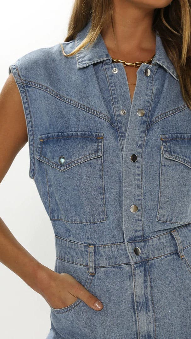 Odessia Playsuit - Denim