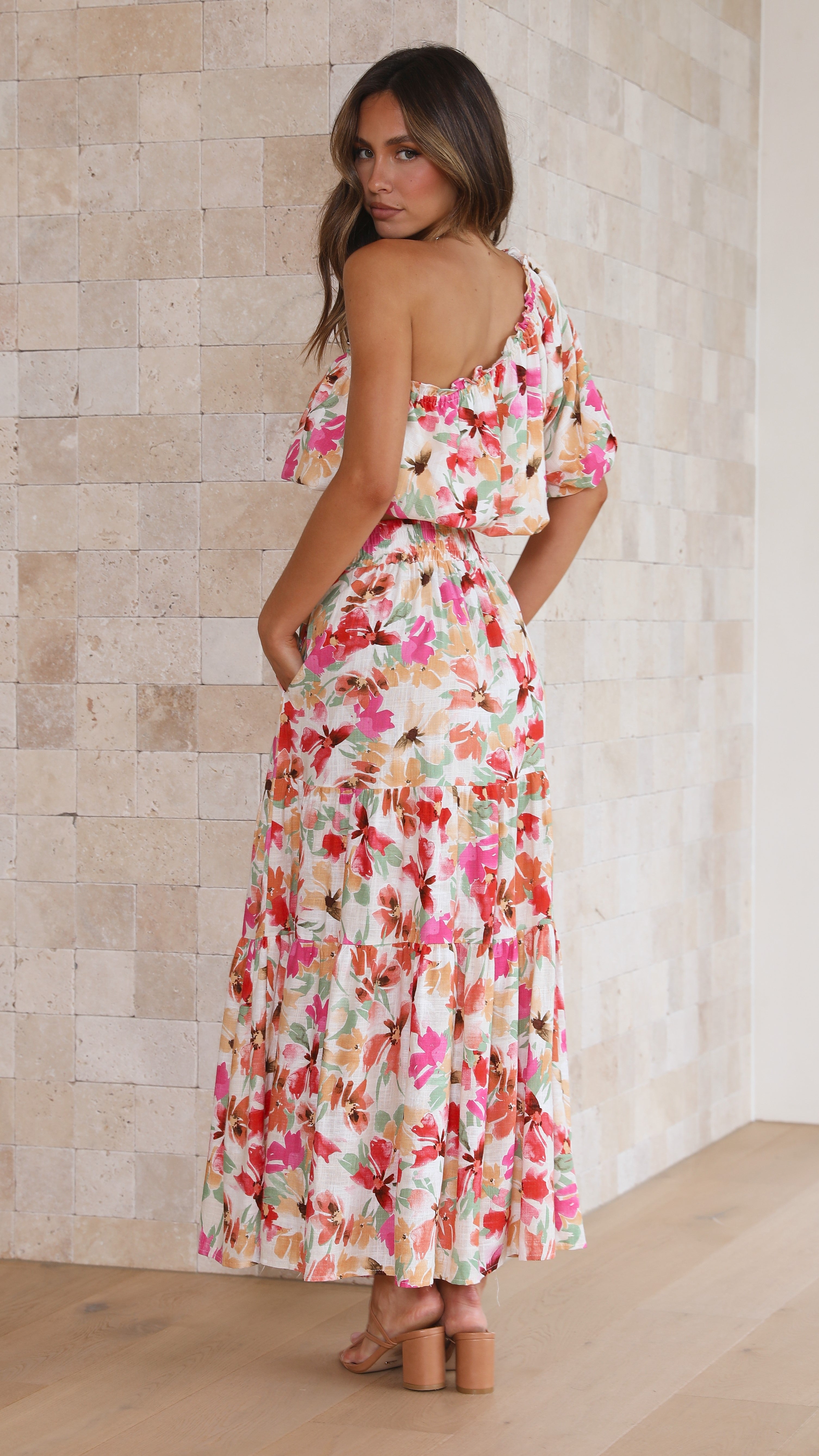 Angie Maxi Skirt - Fiery Rose