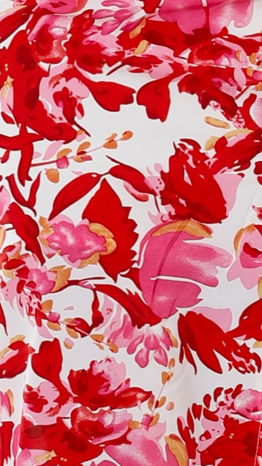 Tammi Midi Dress - Red Floral