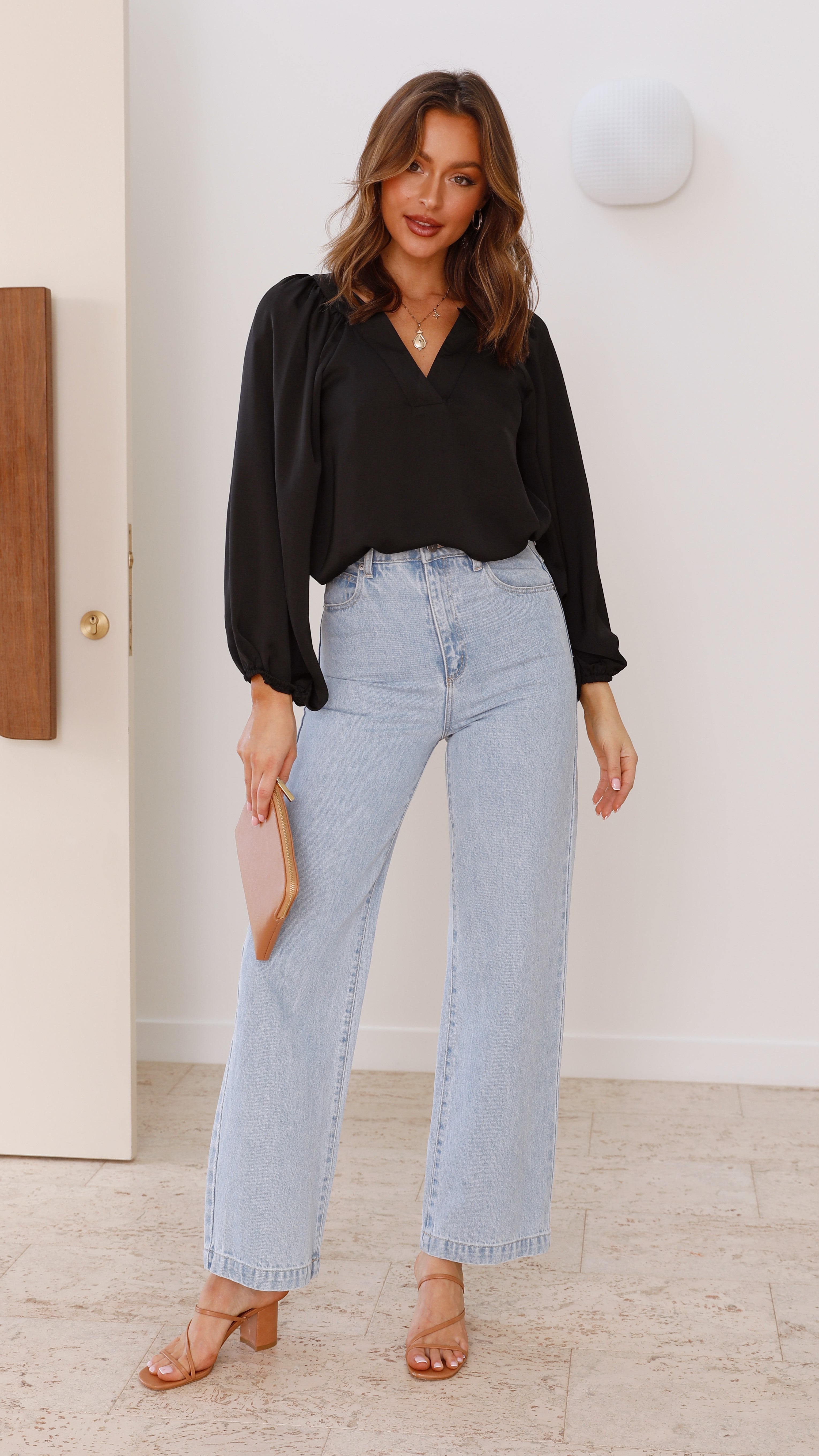 Marli Long Sleeve Top - Black