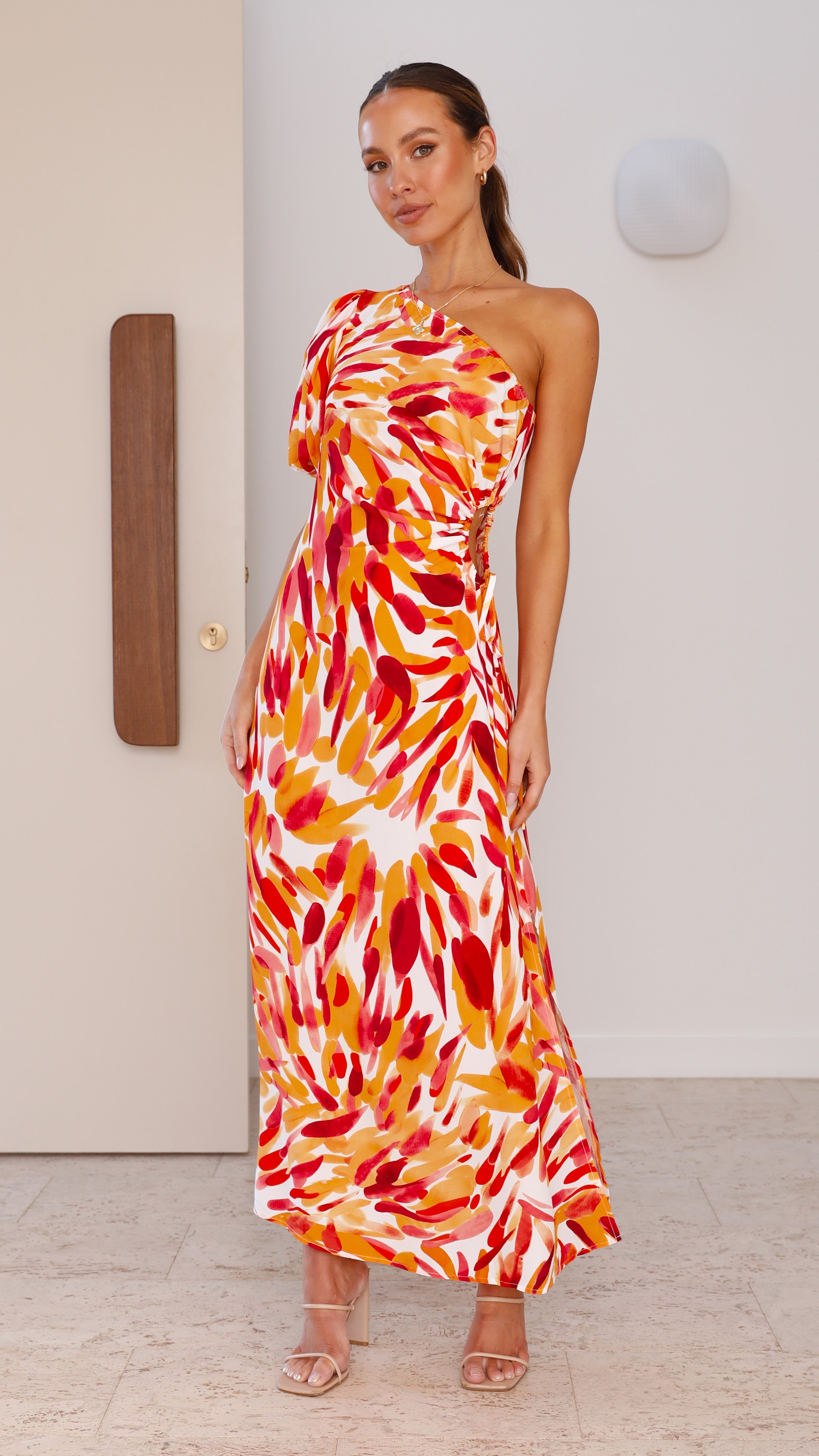 Solana Maxi Dress - Orange Print