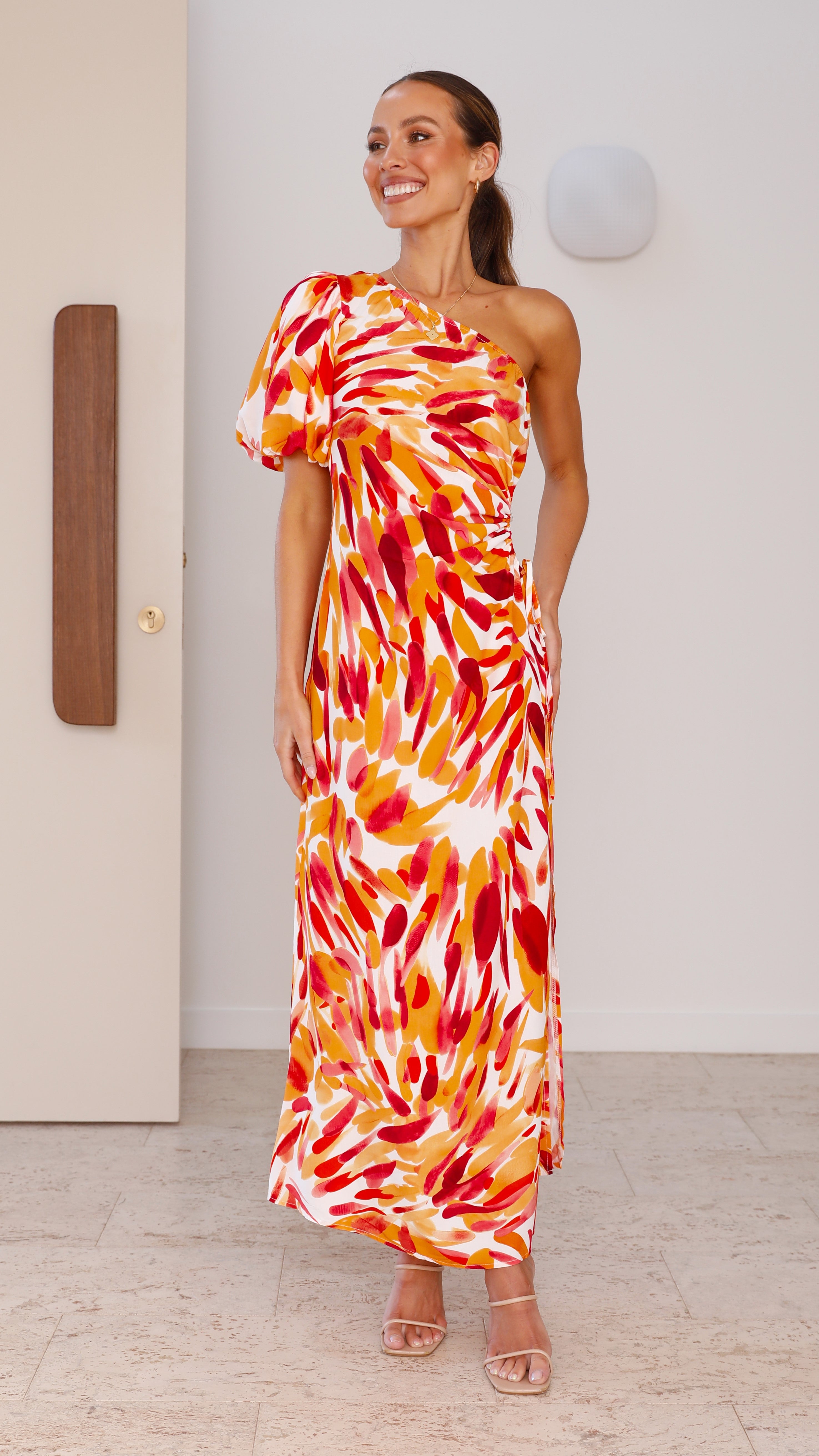Solana Maxi Dress - Orange Print