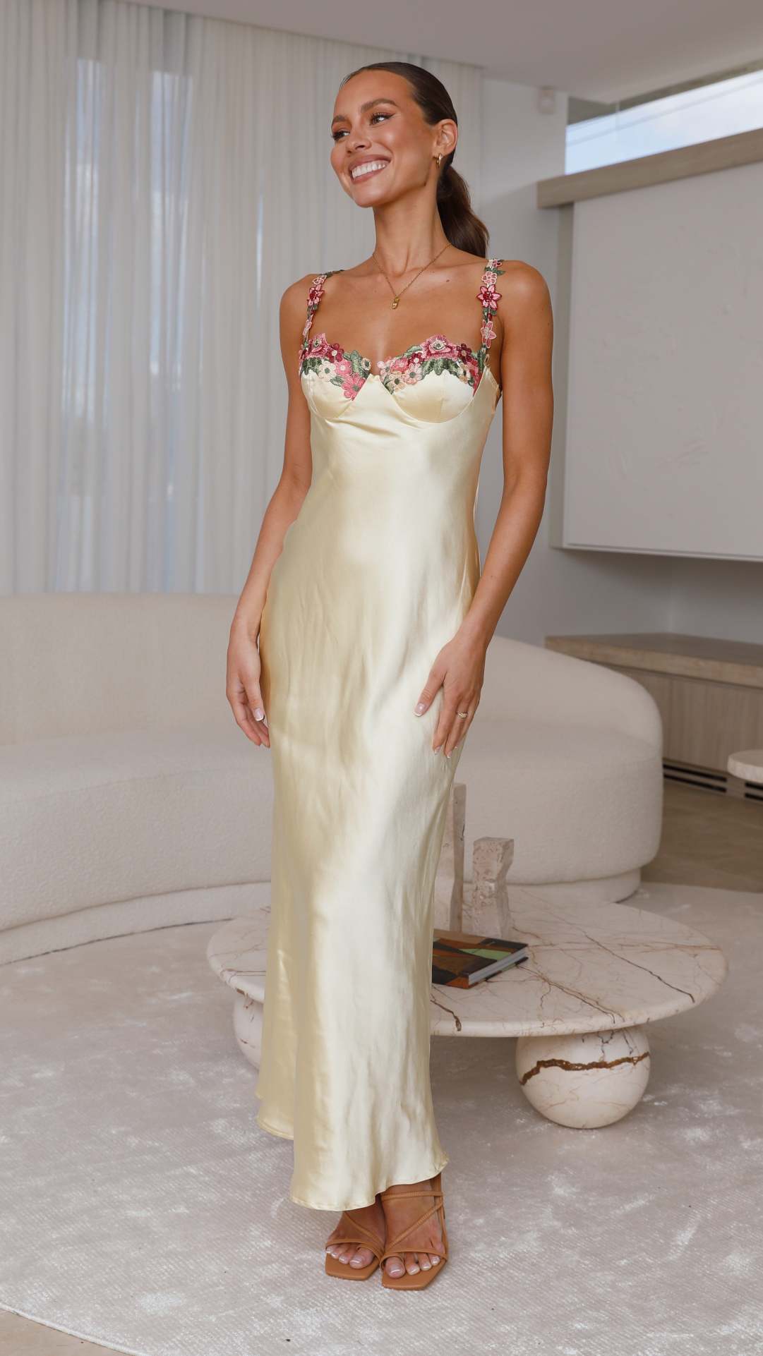 chinese dress ladies Le Thanh HOA Aurora Overall Beaded Maxi Dress