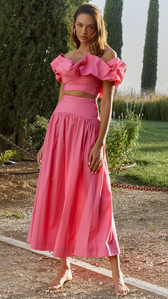 Savannah Maxi Skirt - Pink