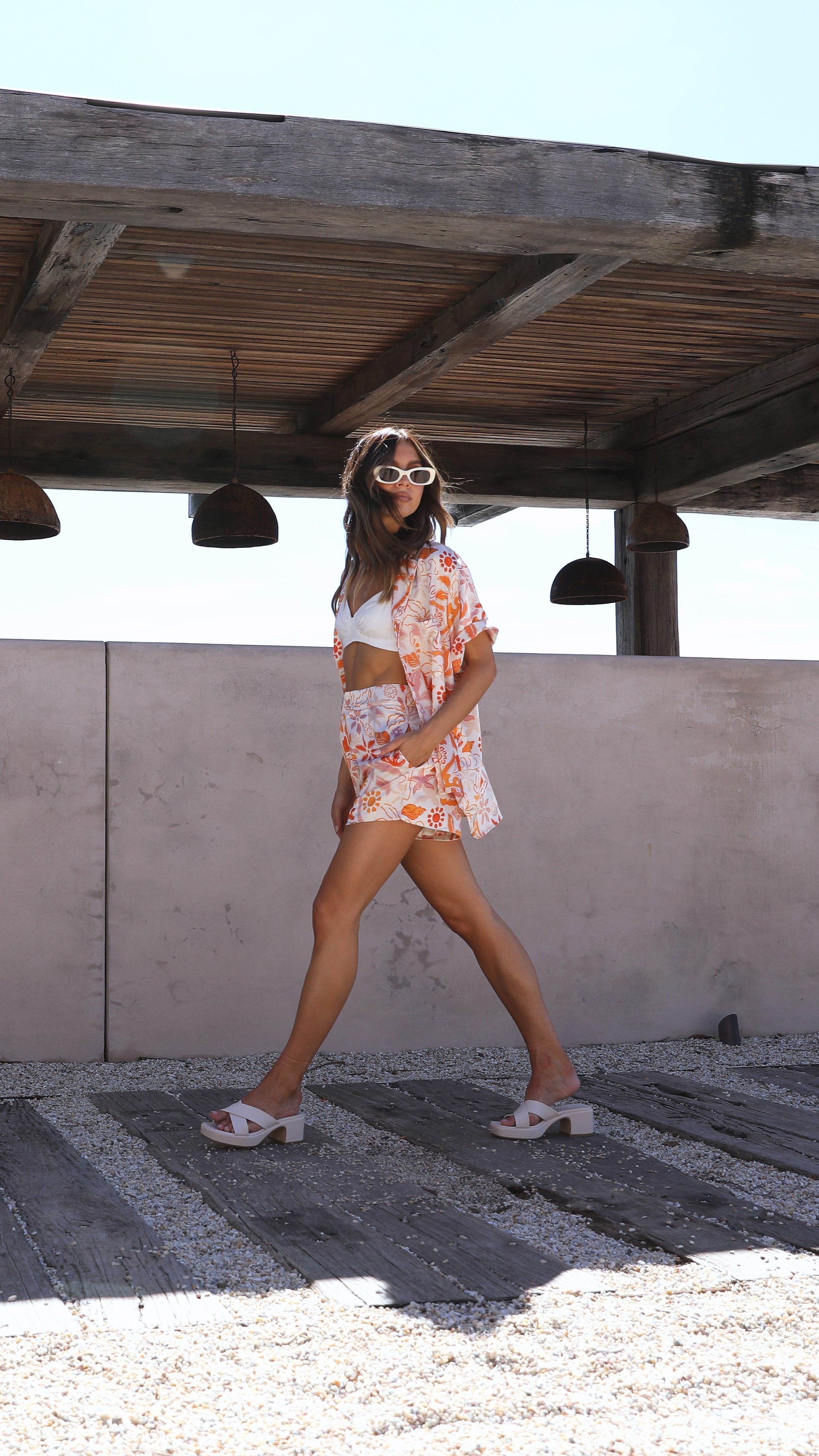 Calypso Button Up Shirt - Seaview Print