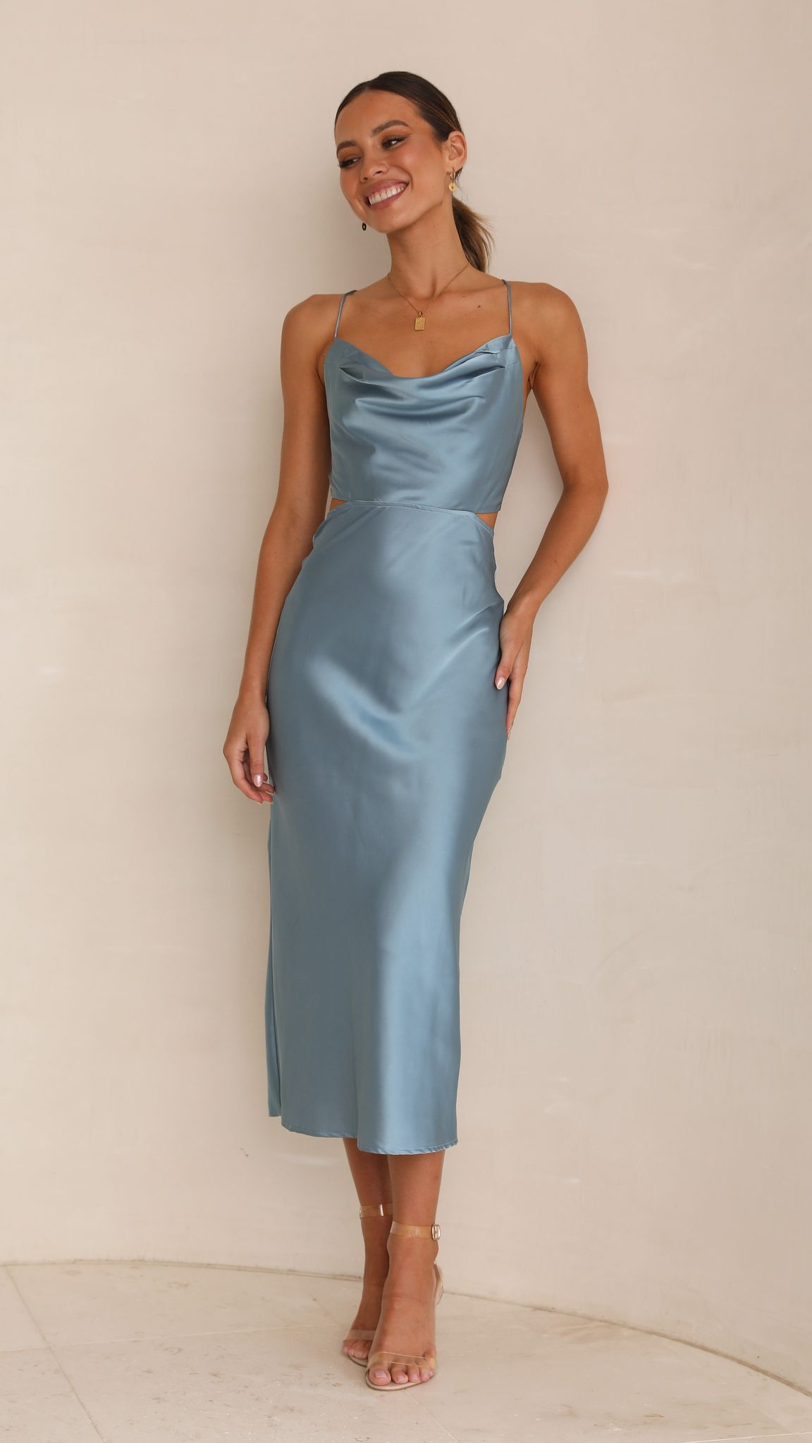 Charis Slip Dress - Slate