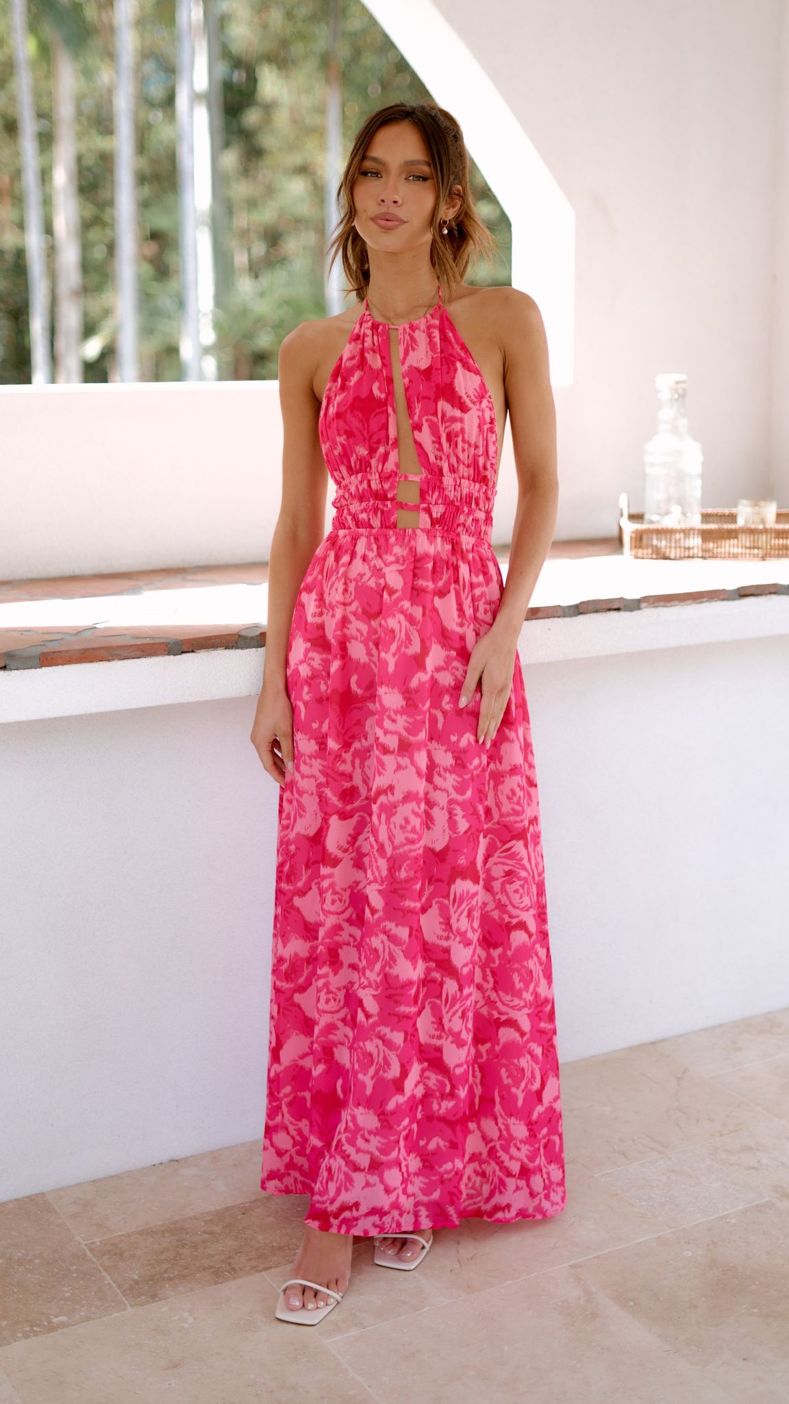 Ivy Maxi Dress - Pink Print