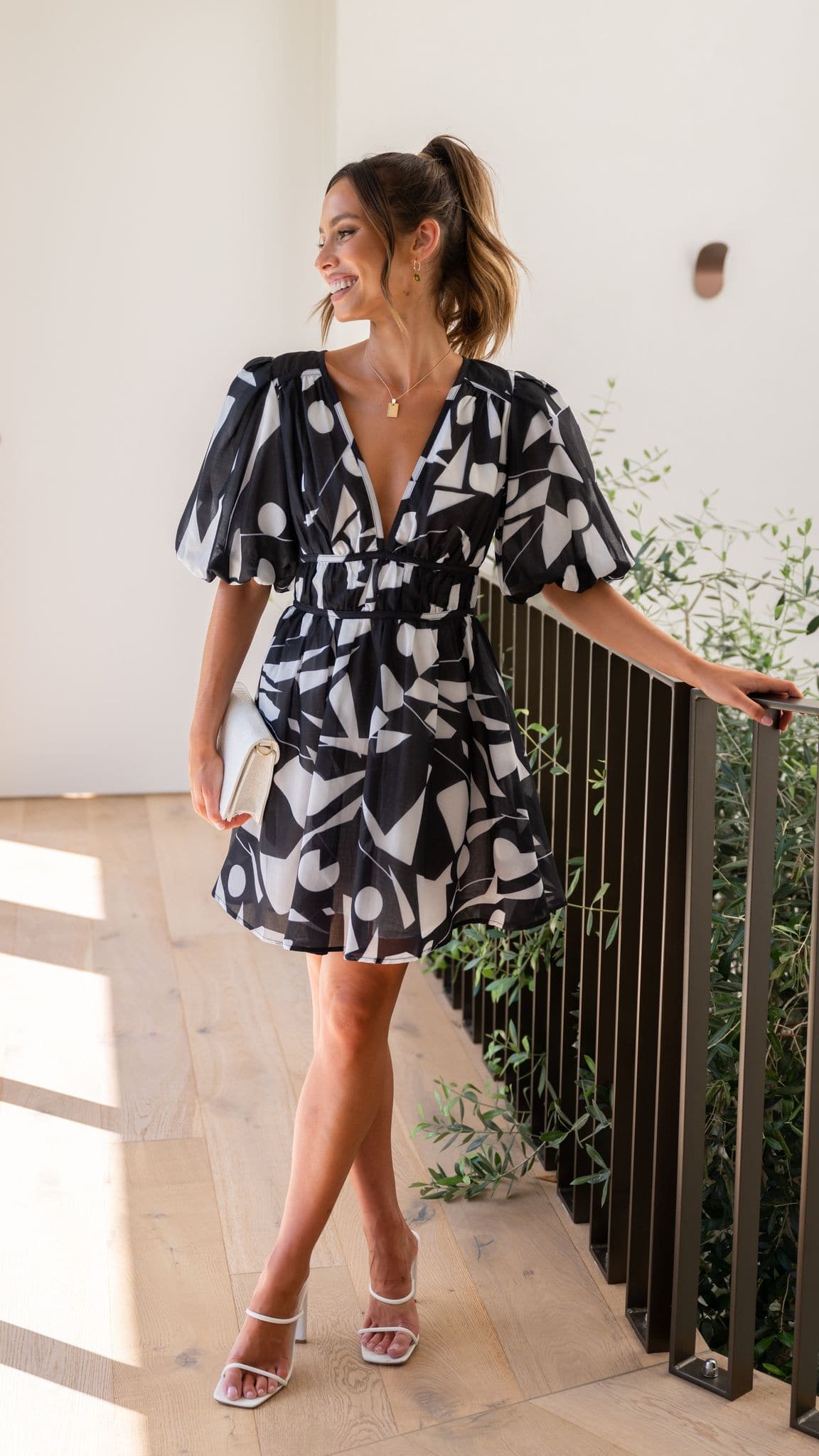 Venice Mini Dress - Black/White