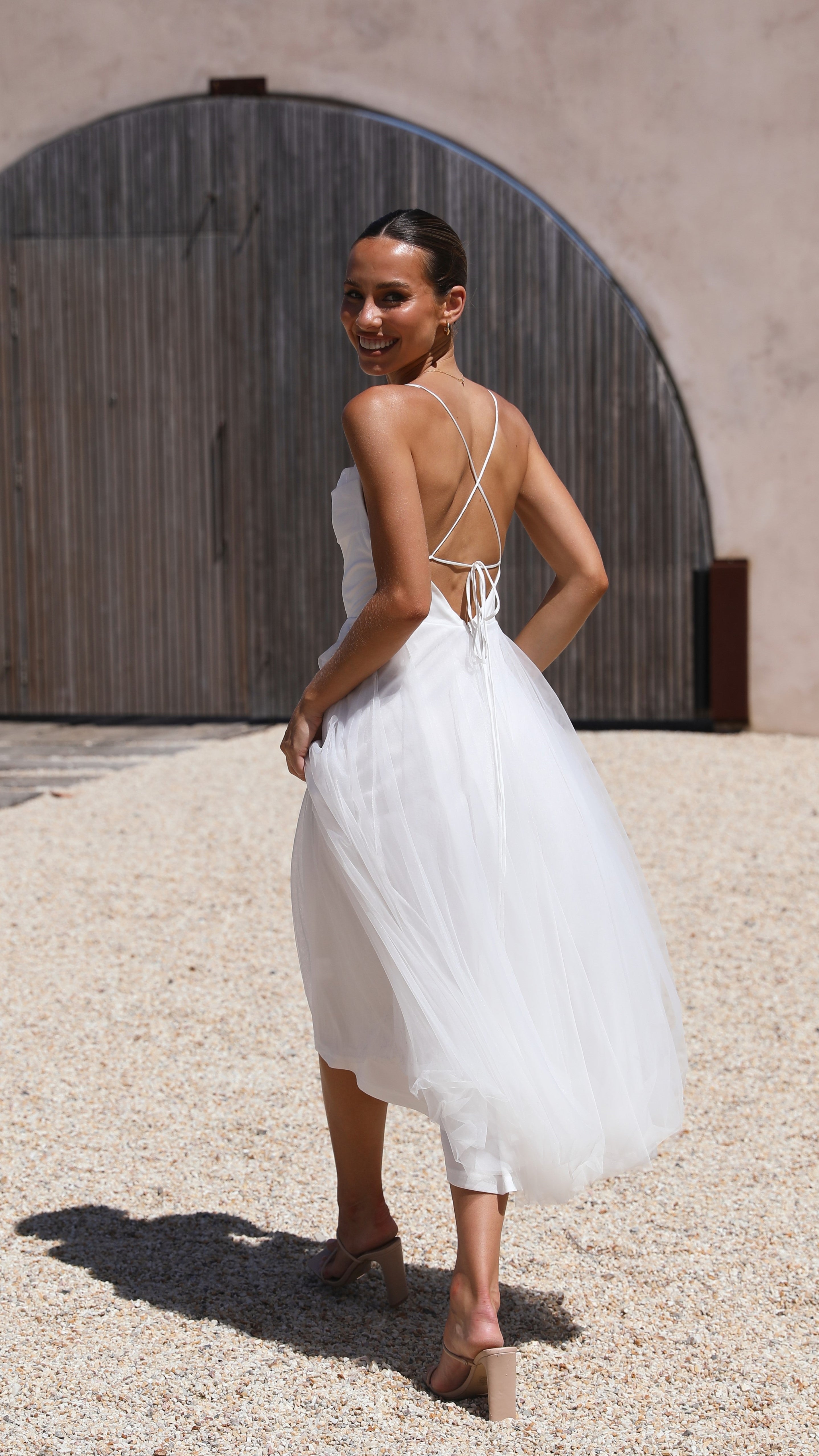 Belle Midi Dress - White