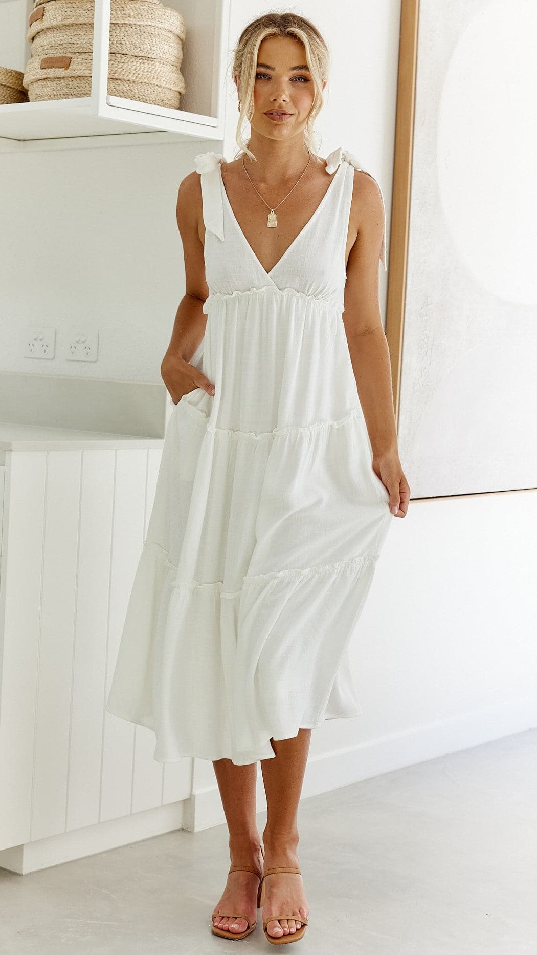 Carla Midi Dress - White