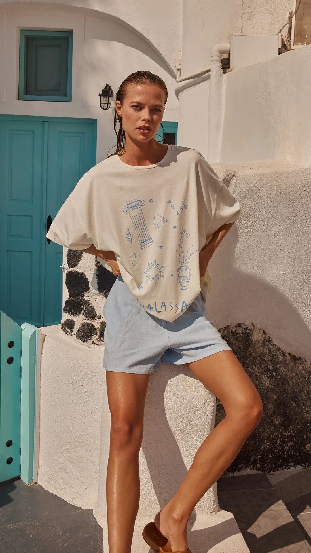 Thalassa Tee - Sea Blue
