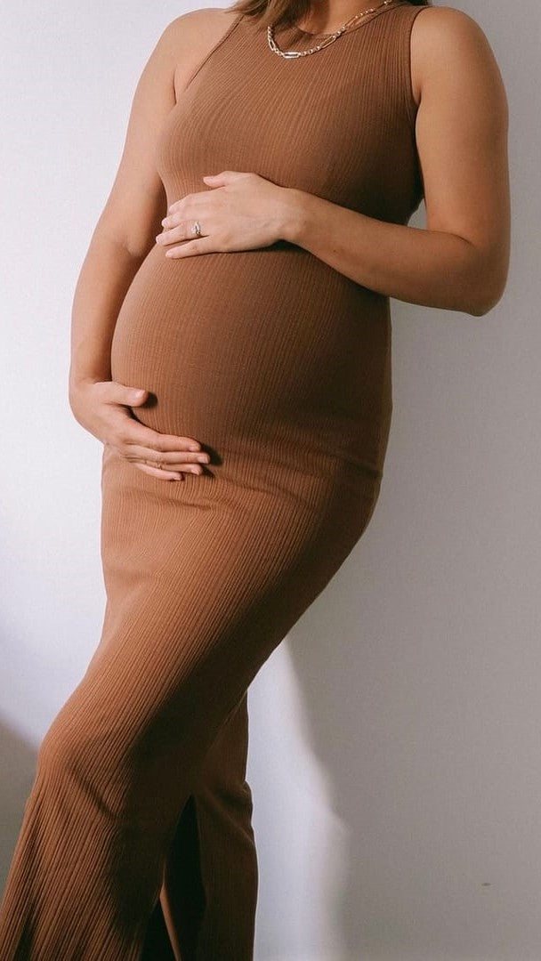 Lacey Maxi Dress - Coffee Rib