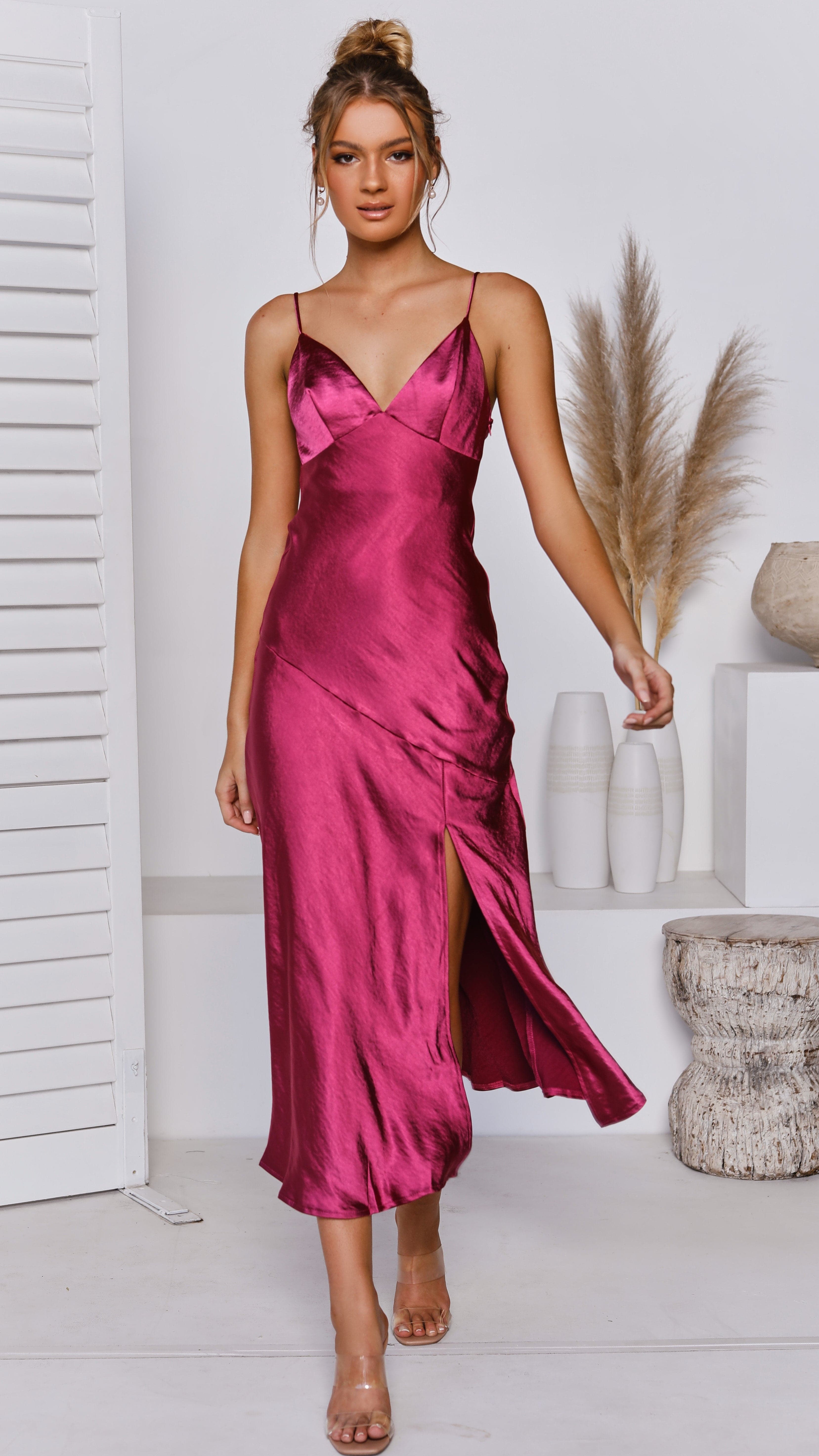 Josie Midi Dress - Fuchsia