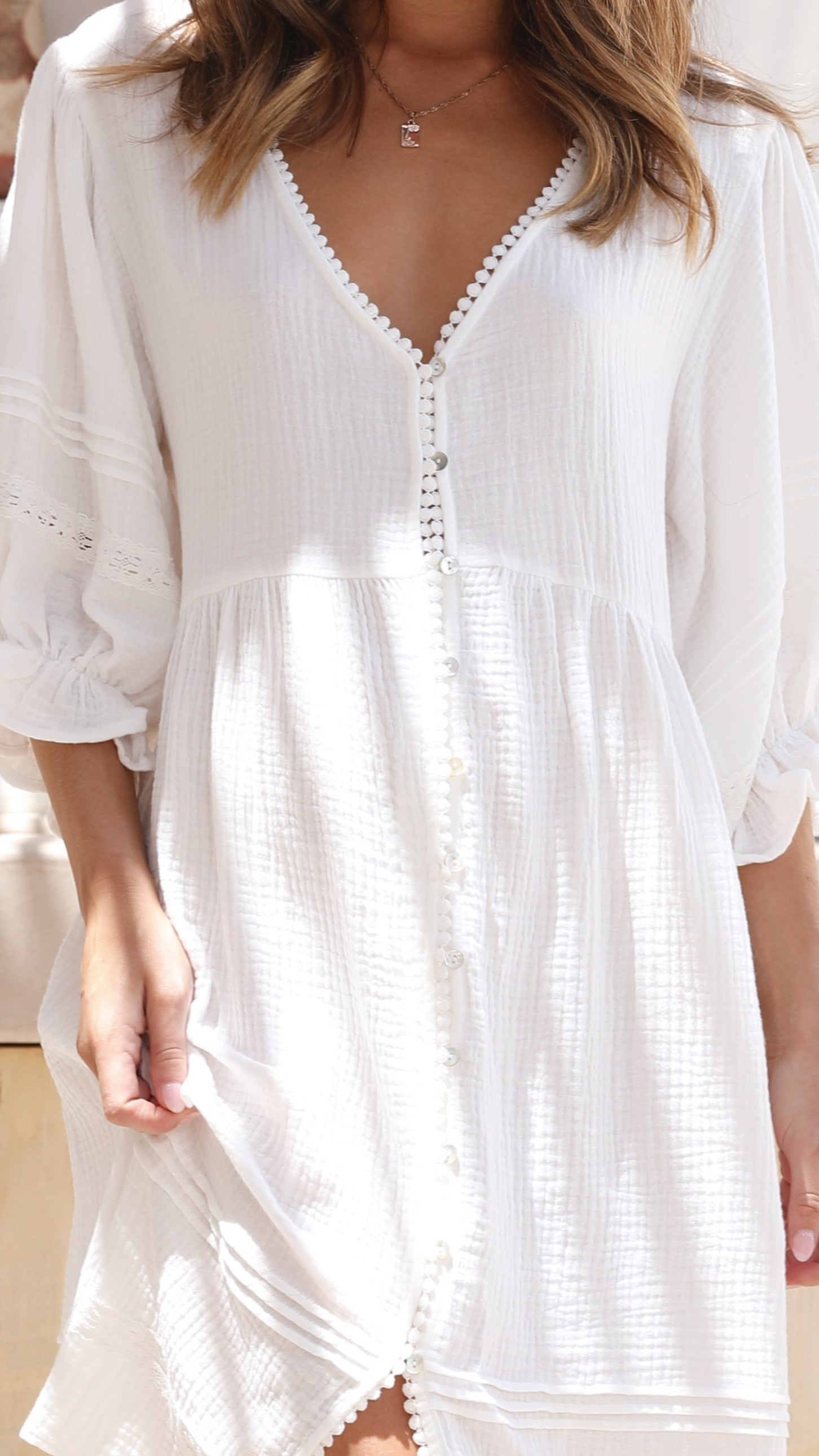 Eliza Midi Dress - White