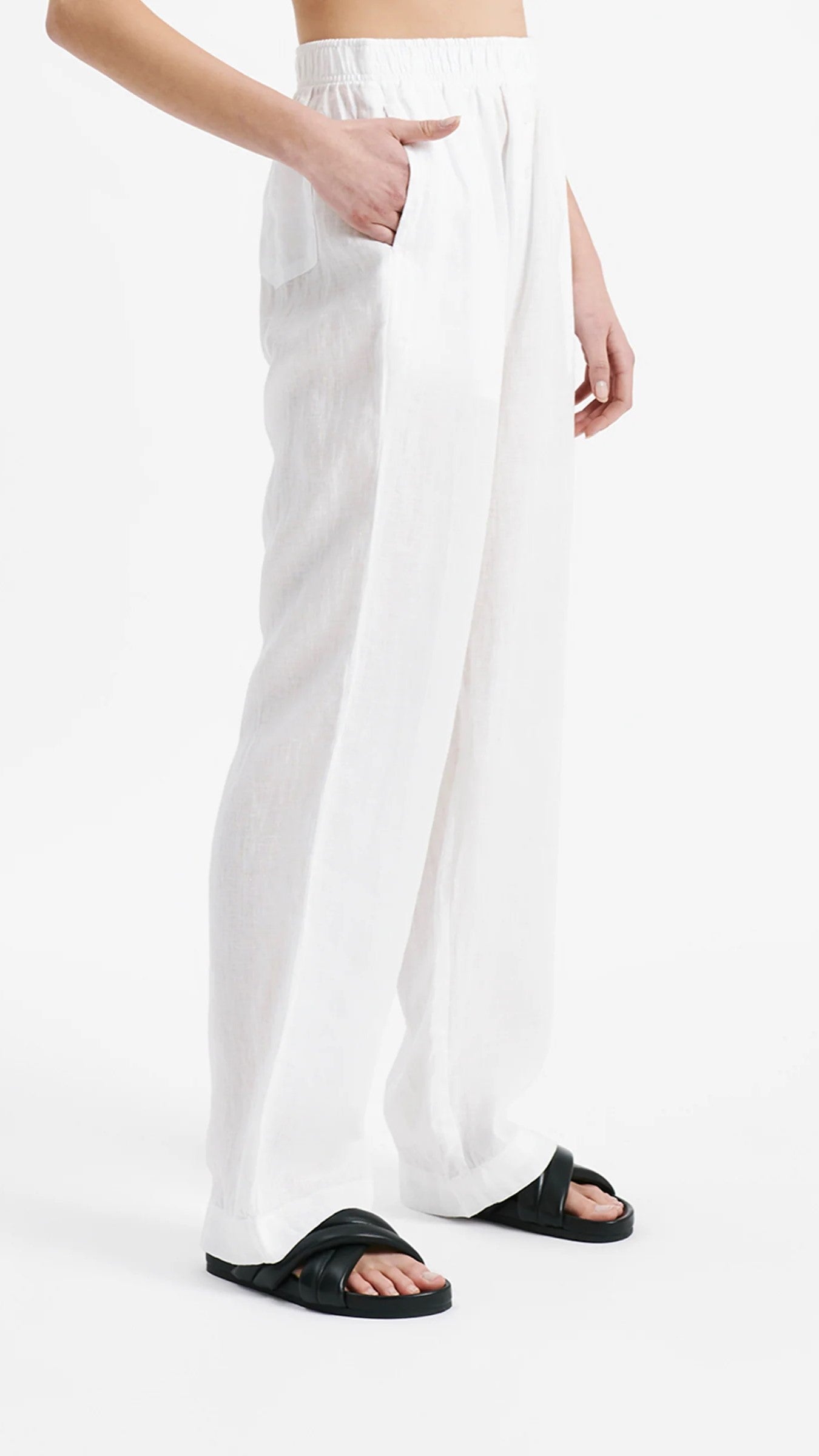 Linen Lounge Pant - White