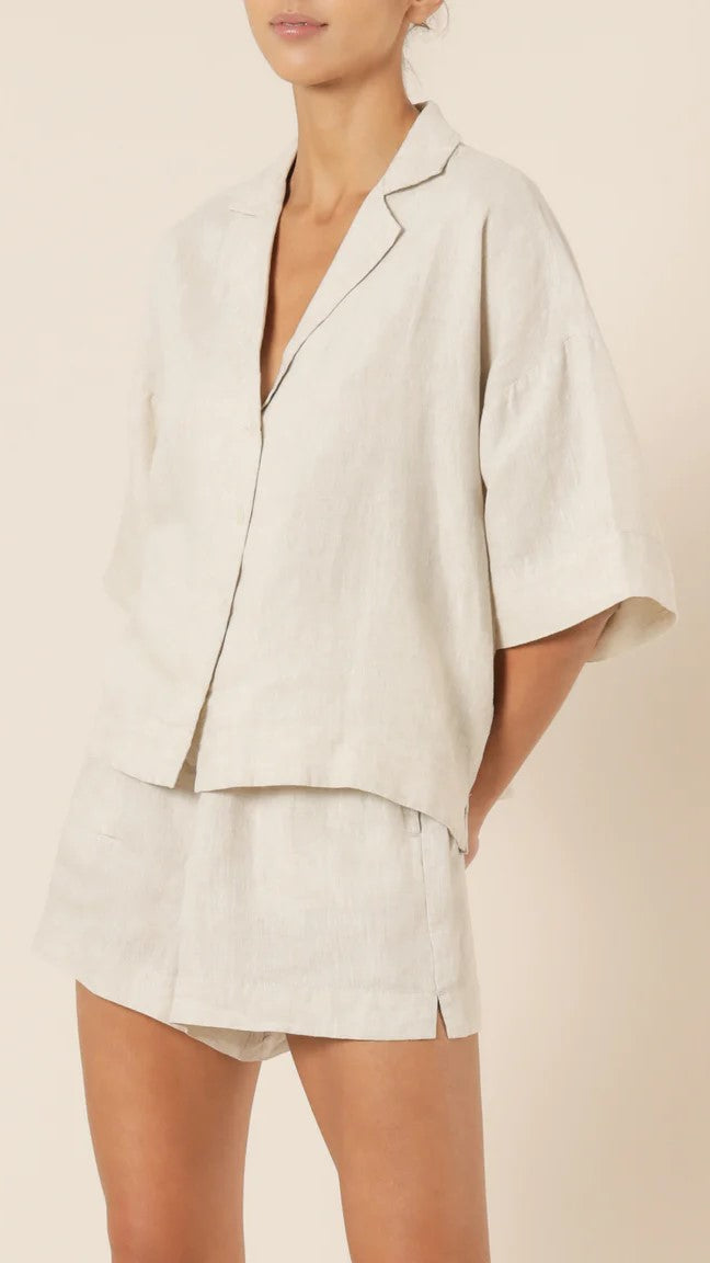 Linen Lounge Shirt - Natural