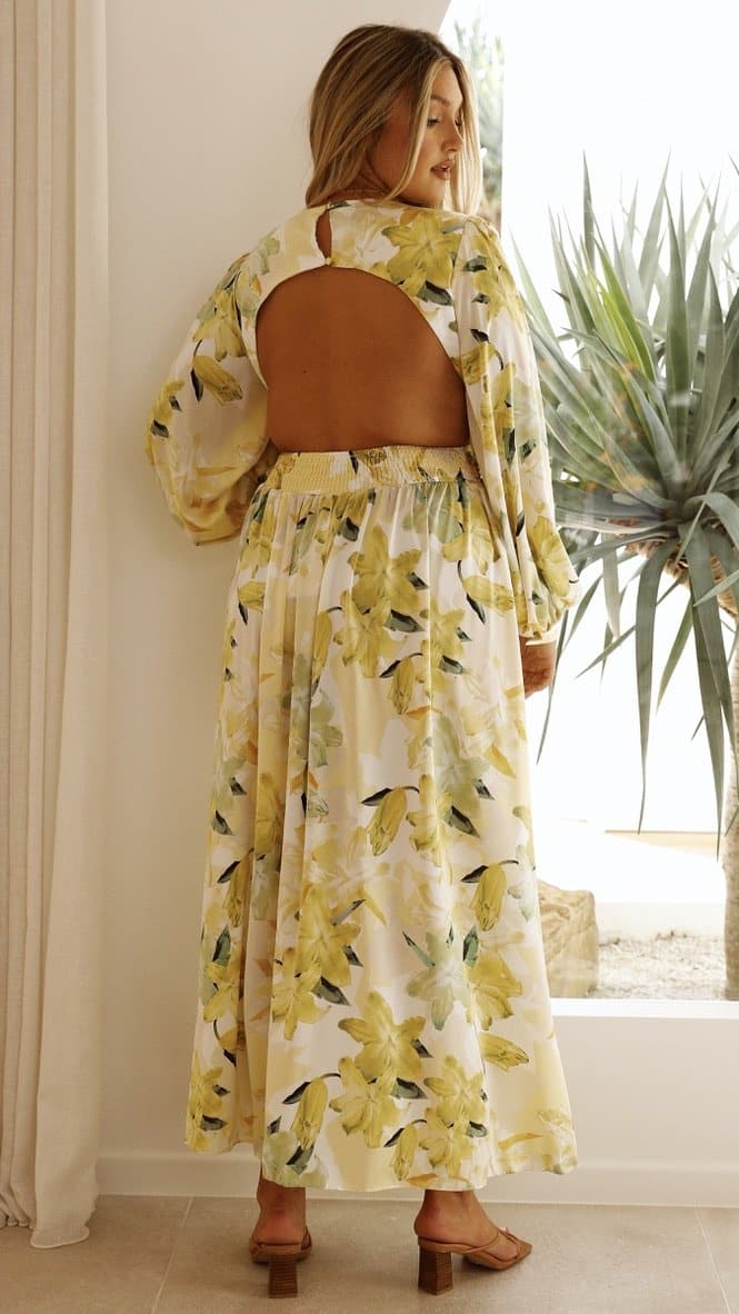 Jeanie Dress - Yellow Floral