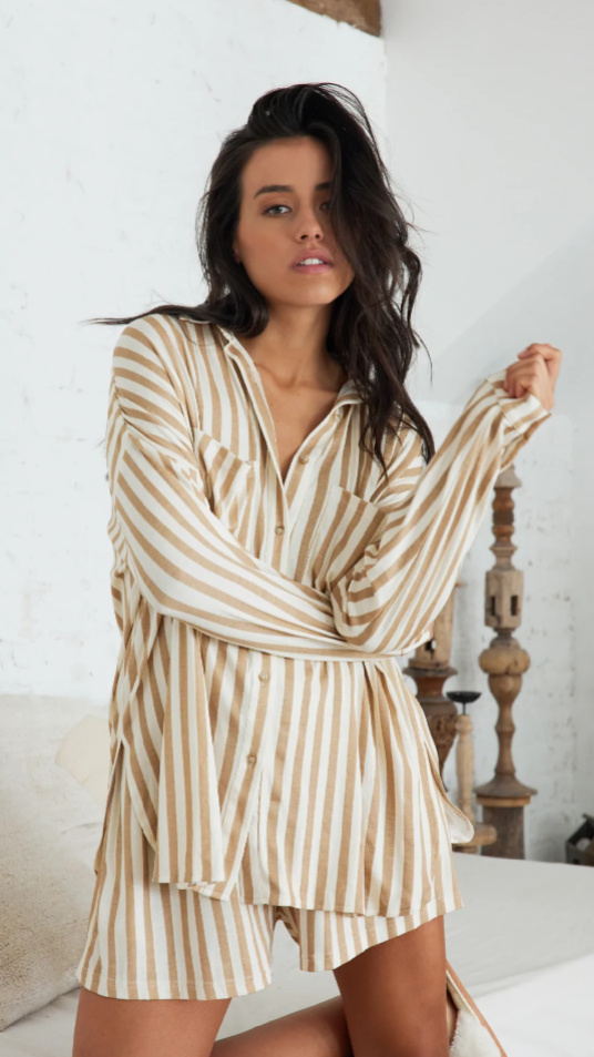 Sun Down Top - Stripe Print