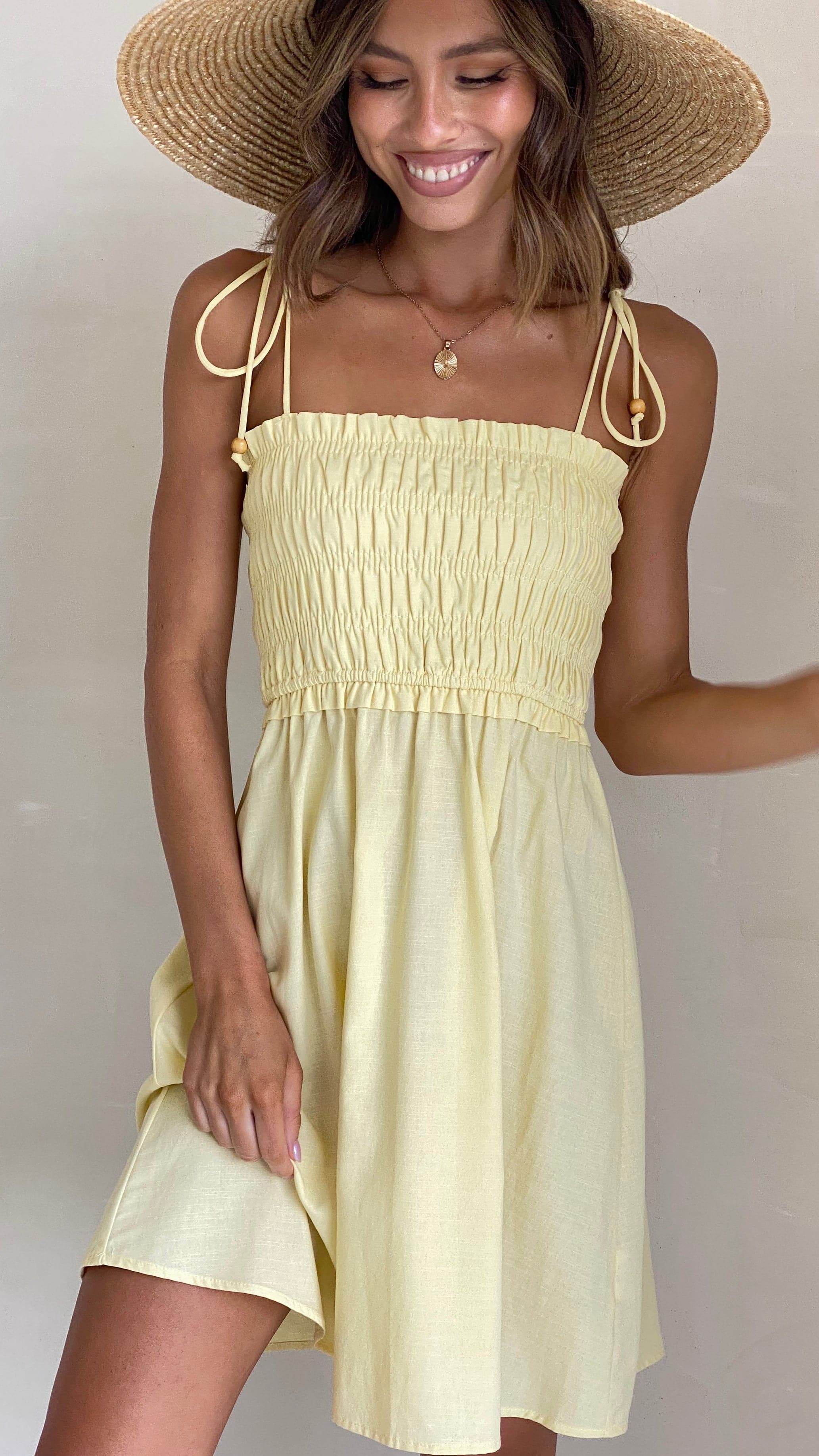 Poppy Mini Dress Lemon lelony