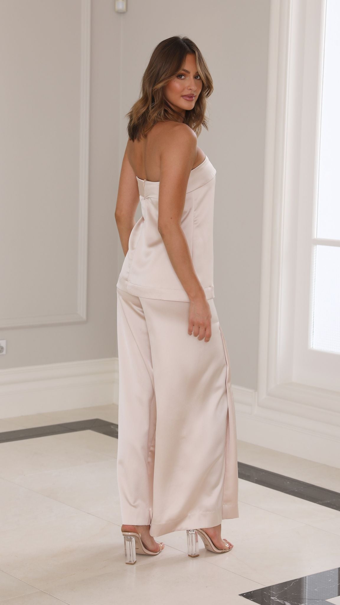 Hampton Pants - Champagne Satin