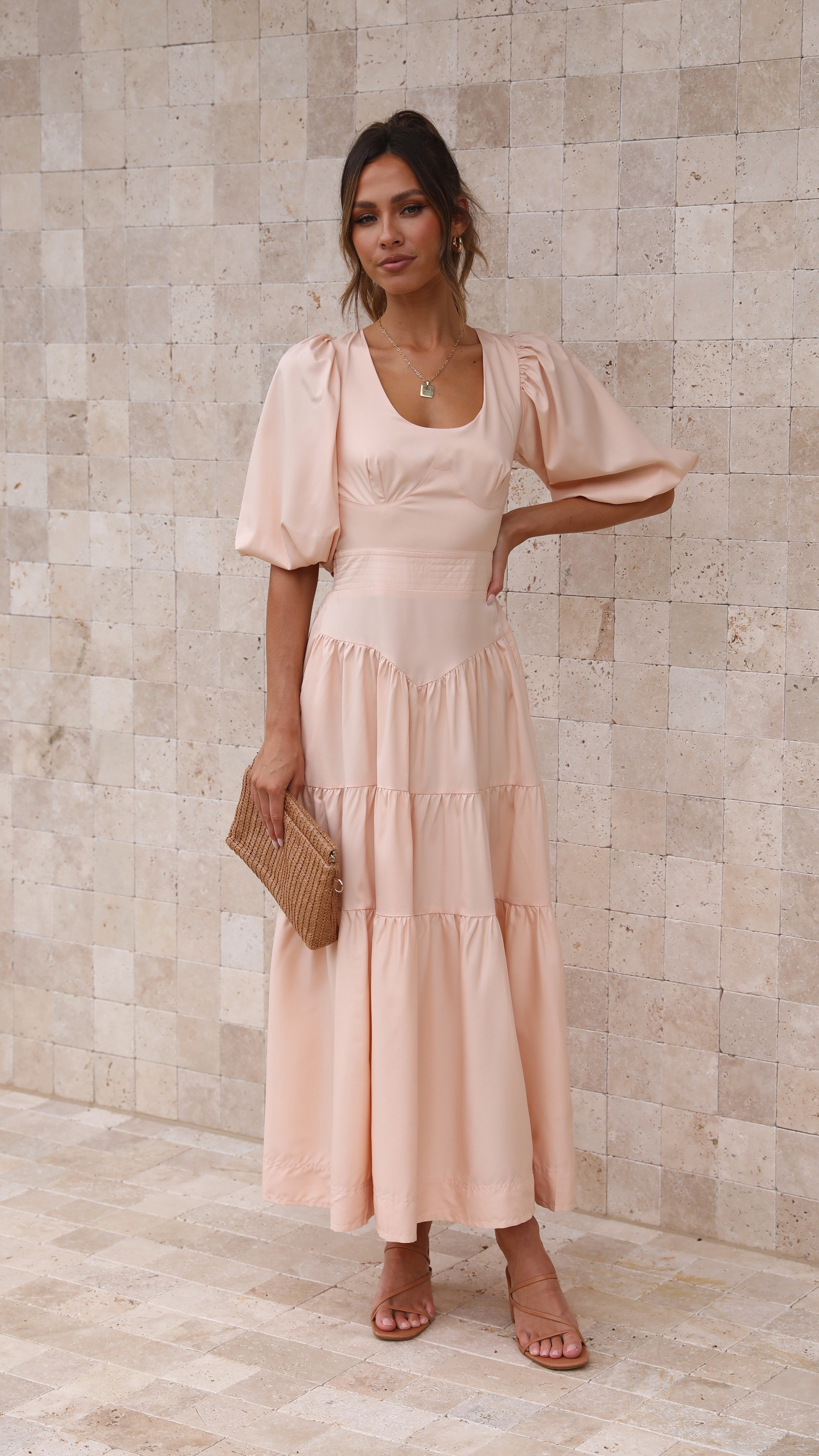 Michella Maxi Dress - Peach