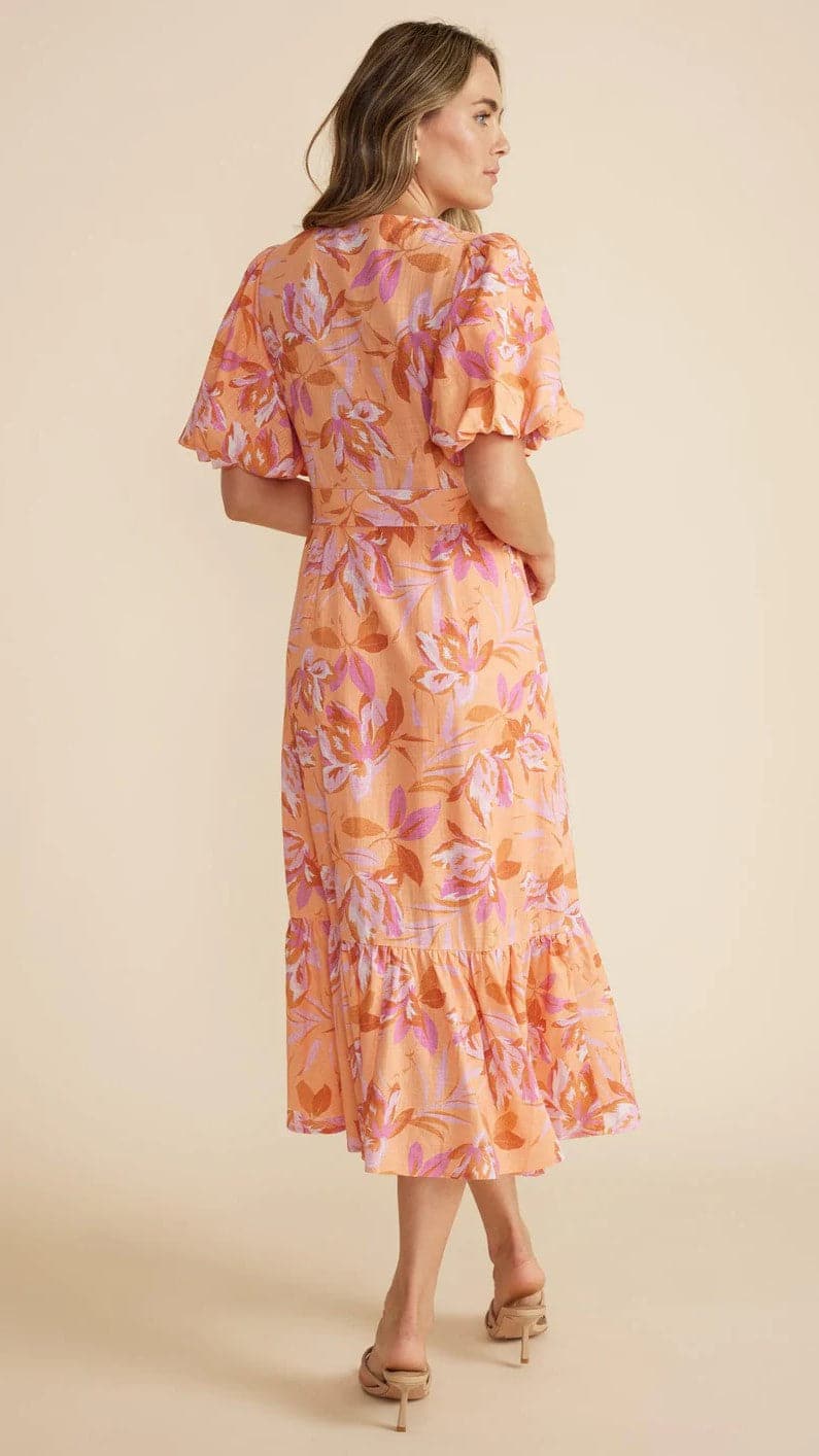 Carmen Midi Dress - Pink Floral