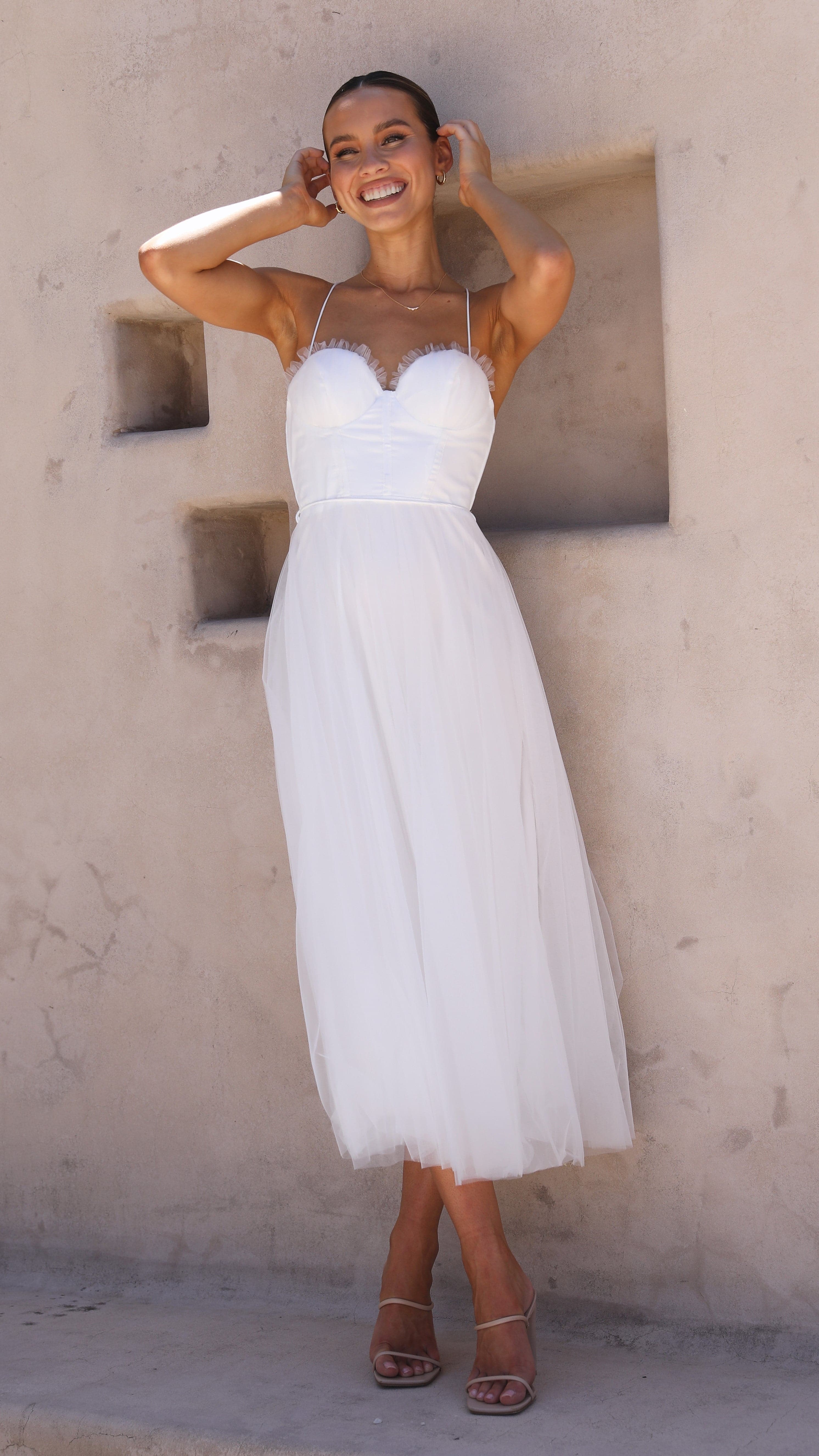 Diana Midi Dress - White