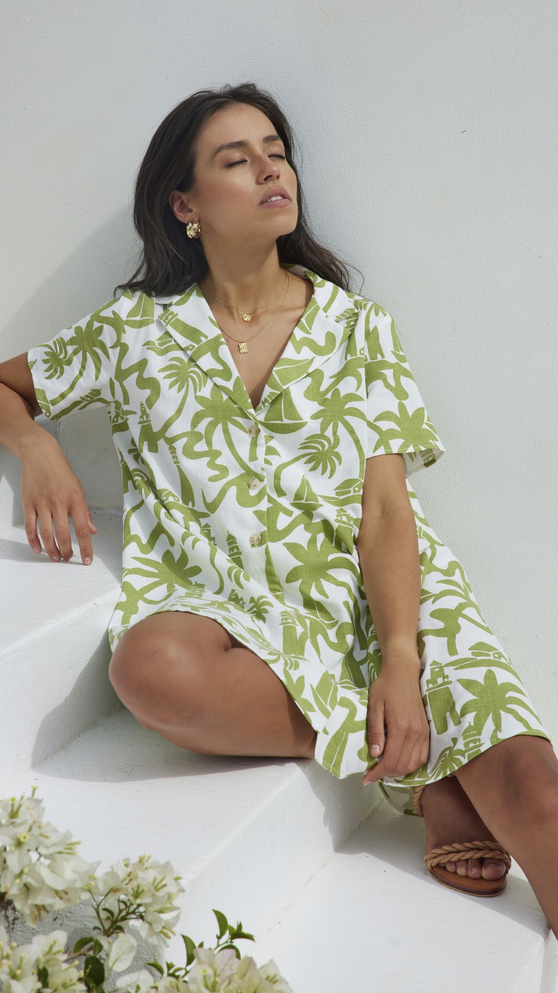 Bliss Mini Dress - Lighthouse Print