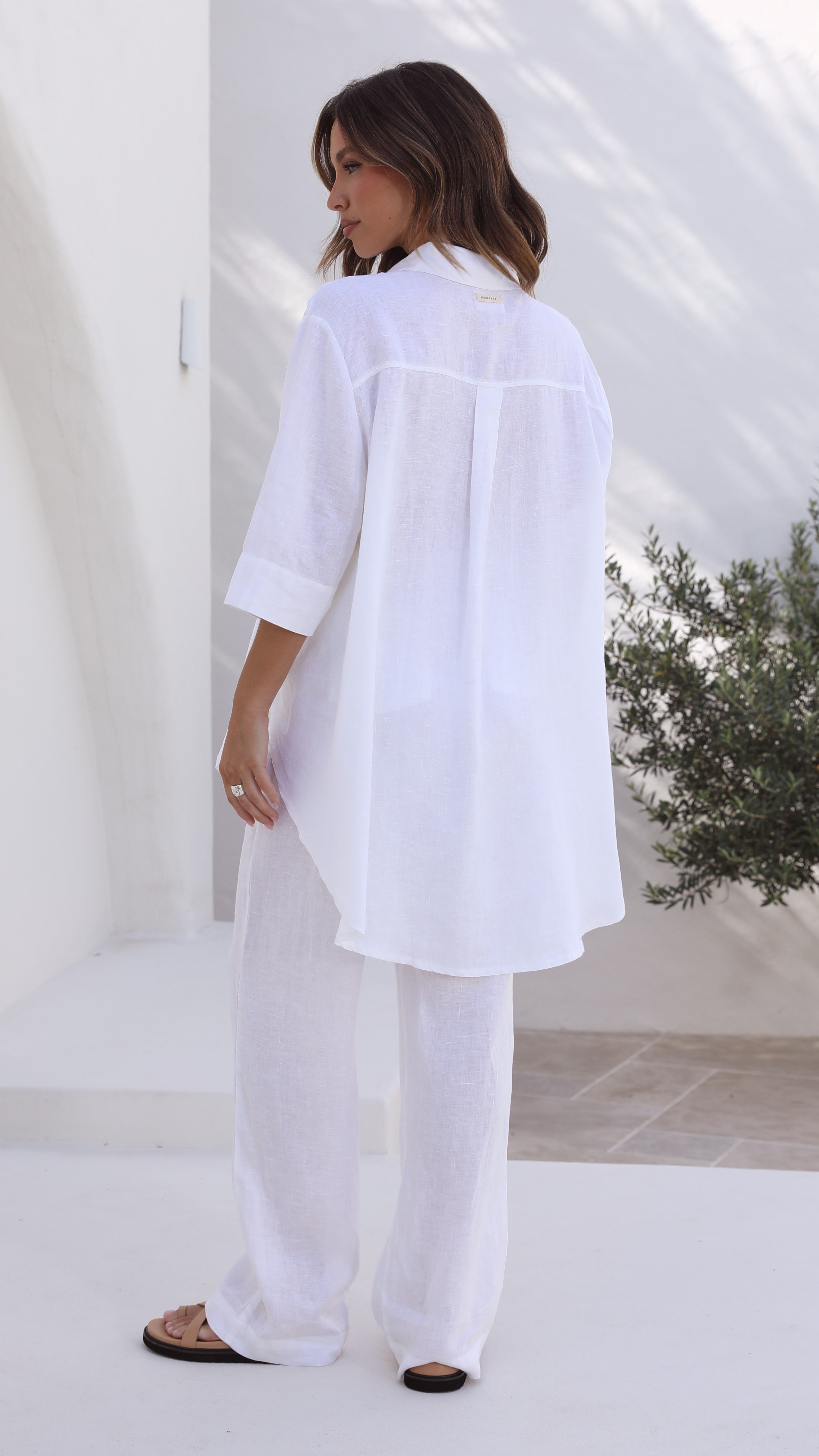Linen Lounge Pant - White