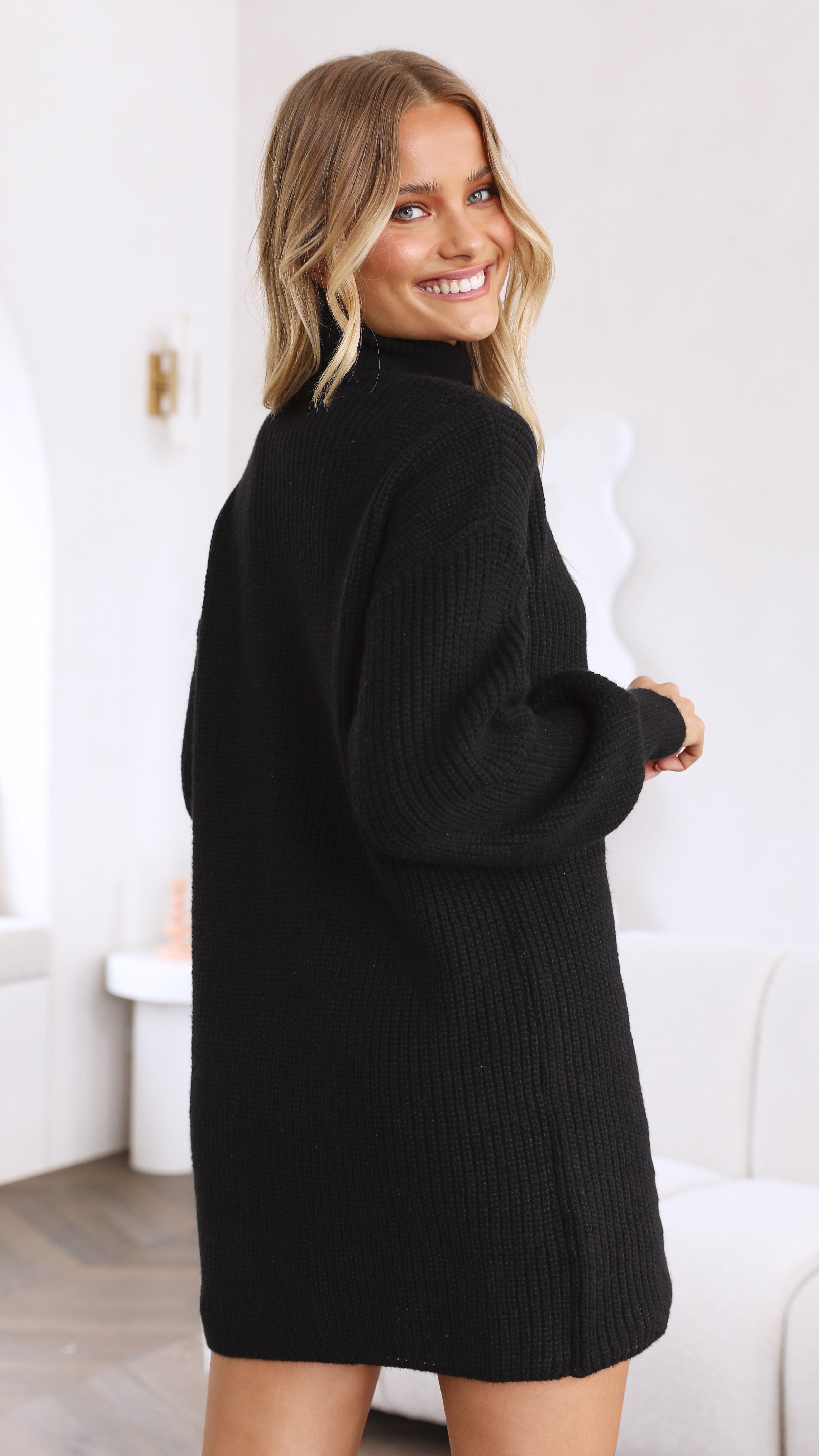 Mabli Mini Knit Dress - Black