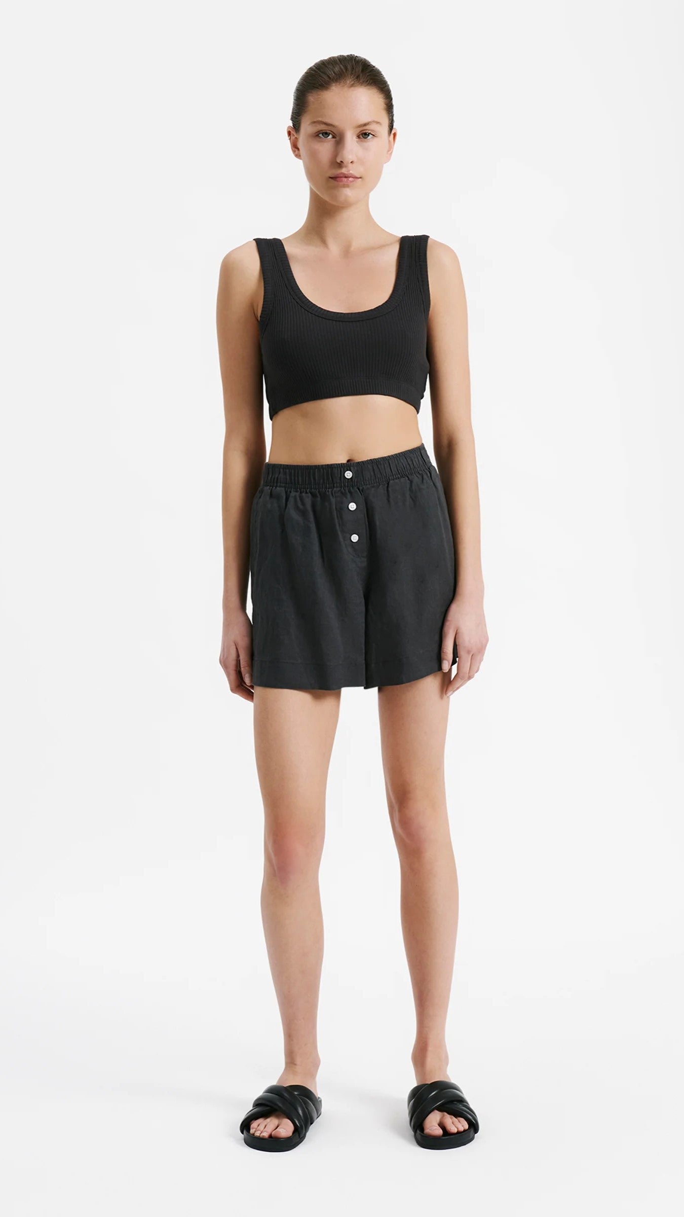 Linen Lounge Short - Coal