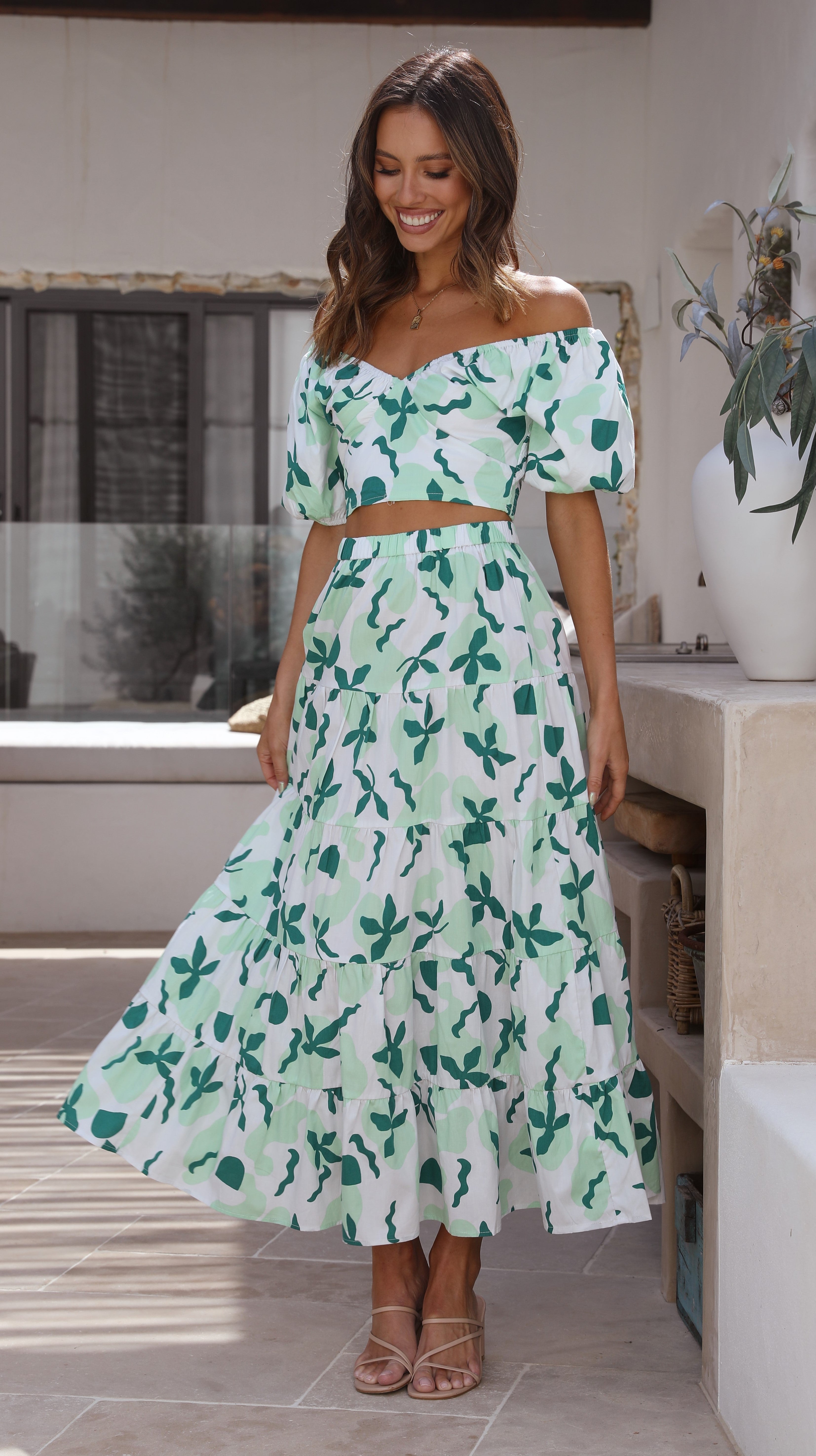 Karmen Maxi Skirt - Green