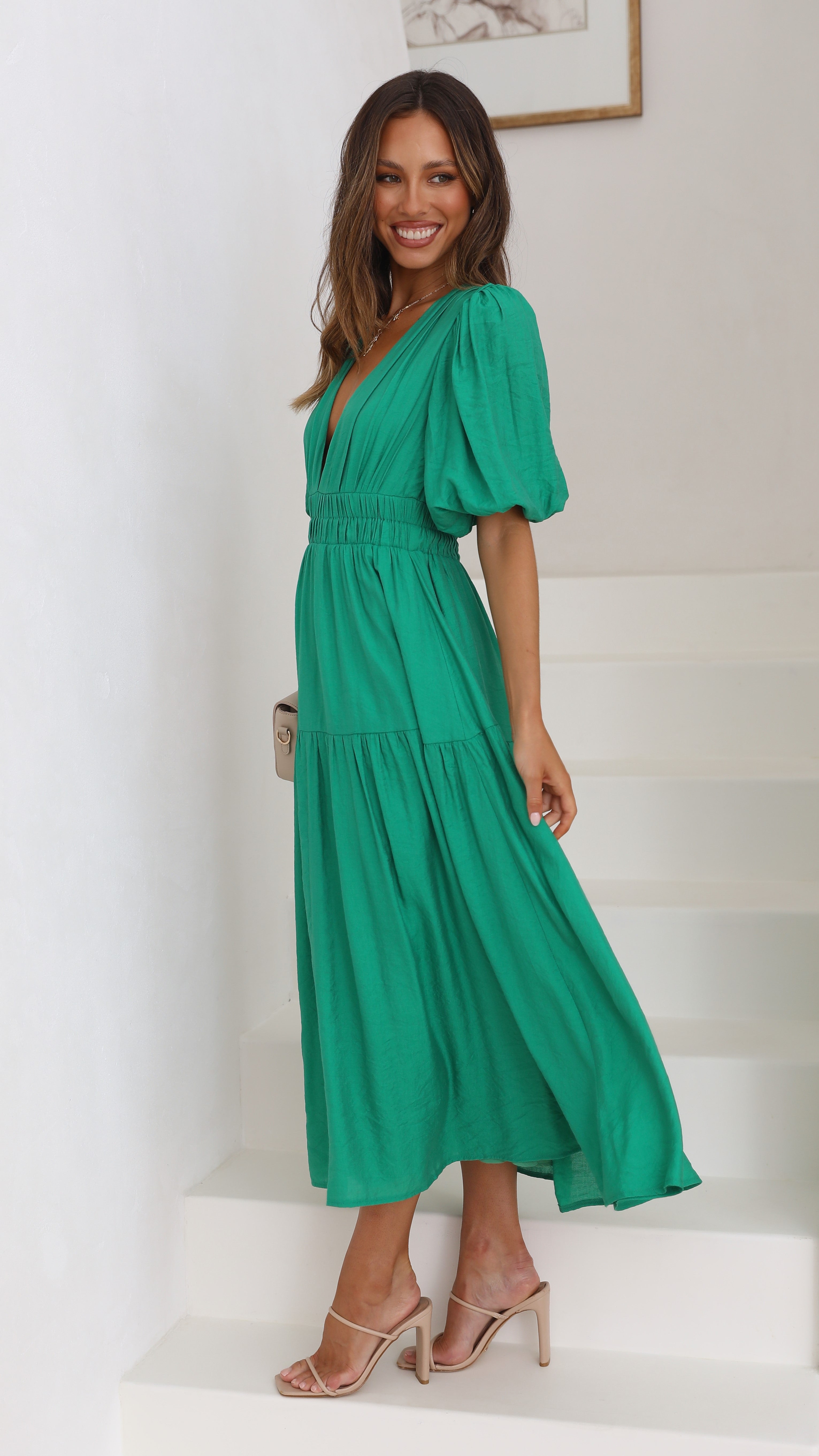 Erin Midi Dress - Emerald