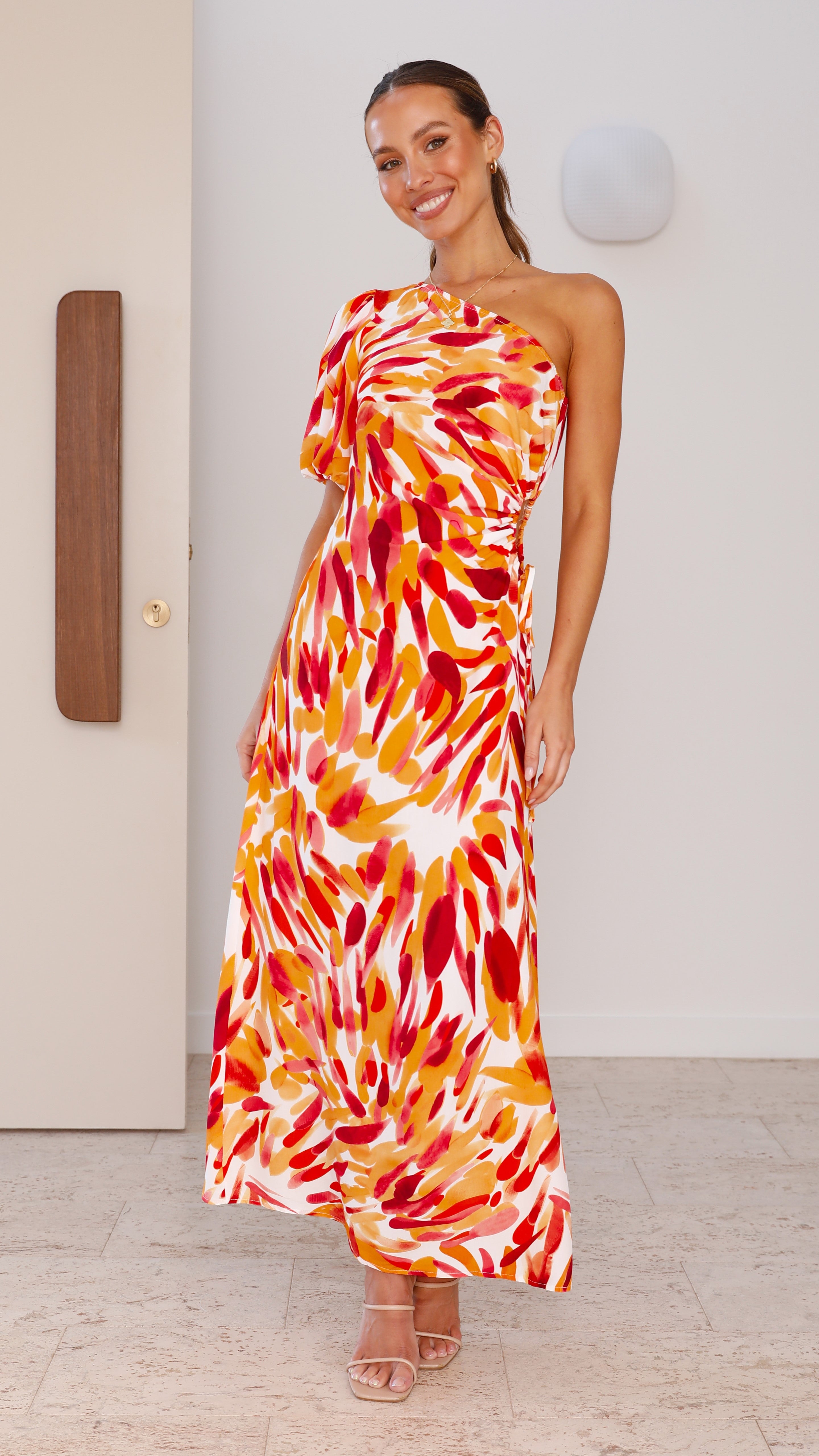 Solana Maxi Dress - Orange Print