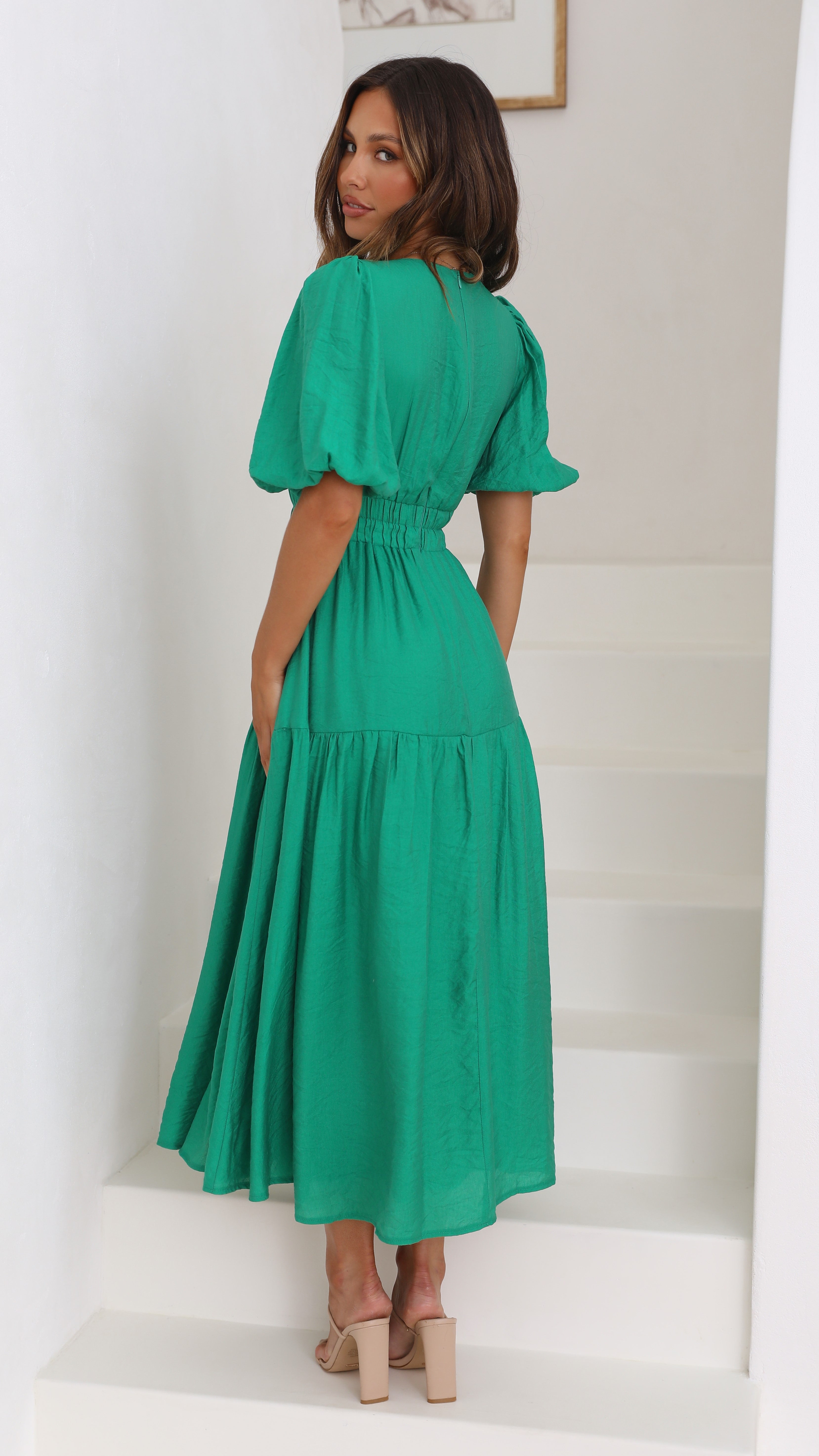 Erin Midi Dress - Emerald