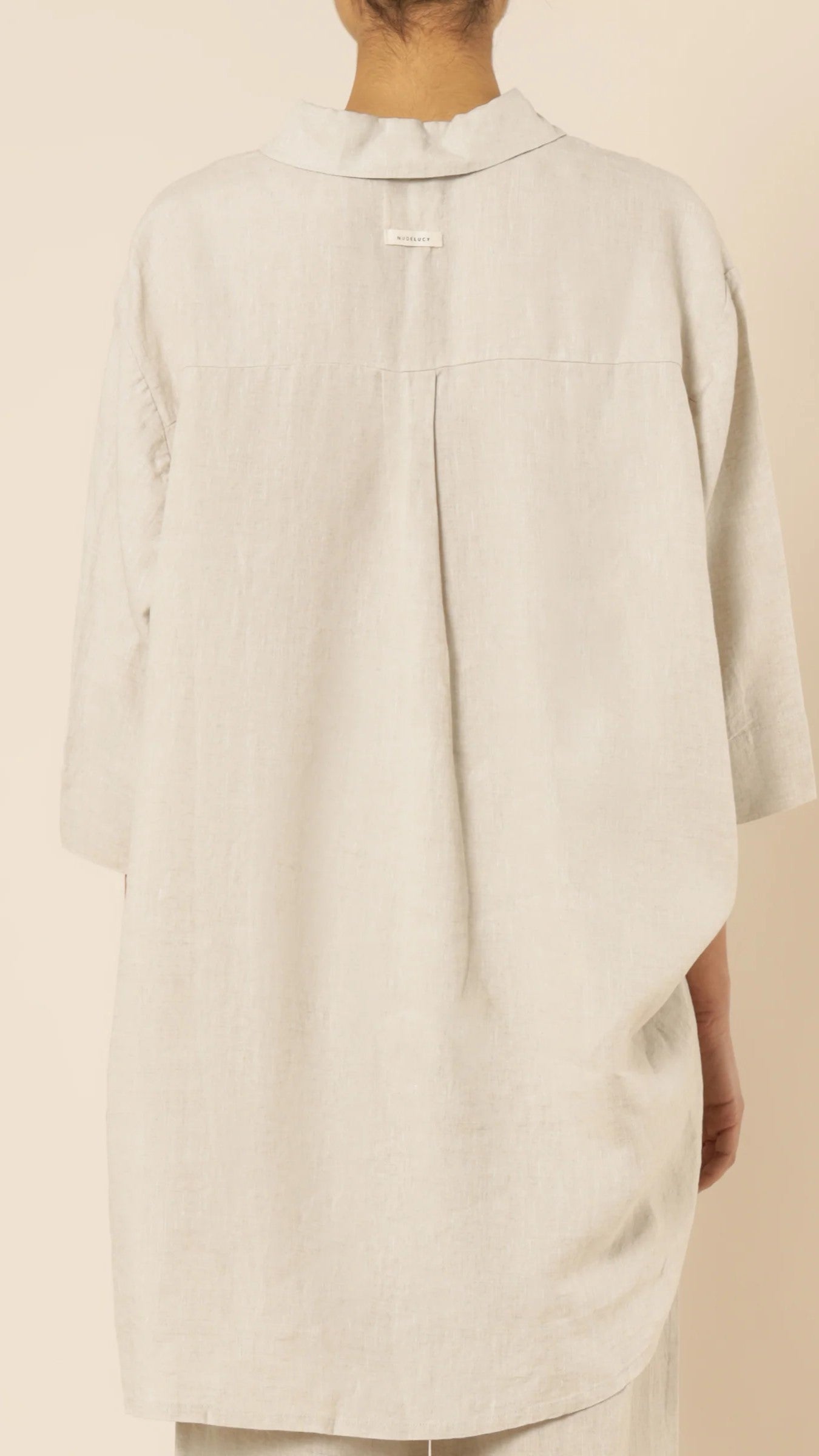 Lounge Linen Longline Shirt - Natural