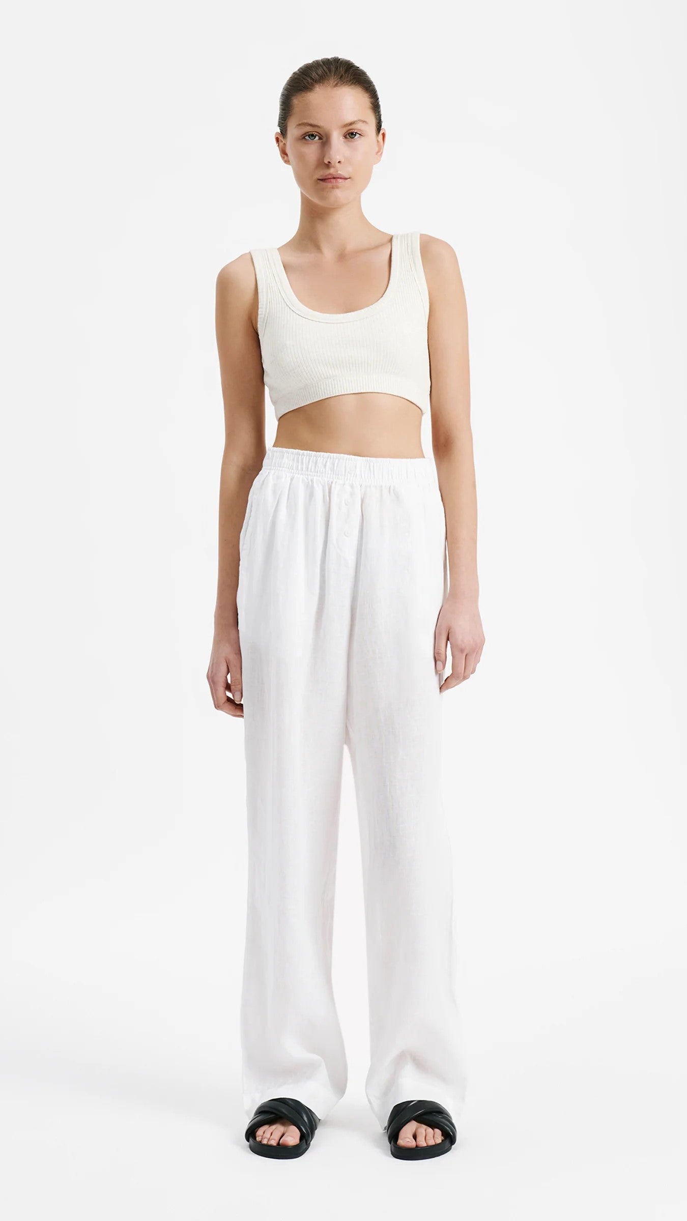 Linen Lounge Pant - White