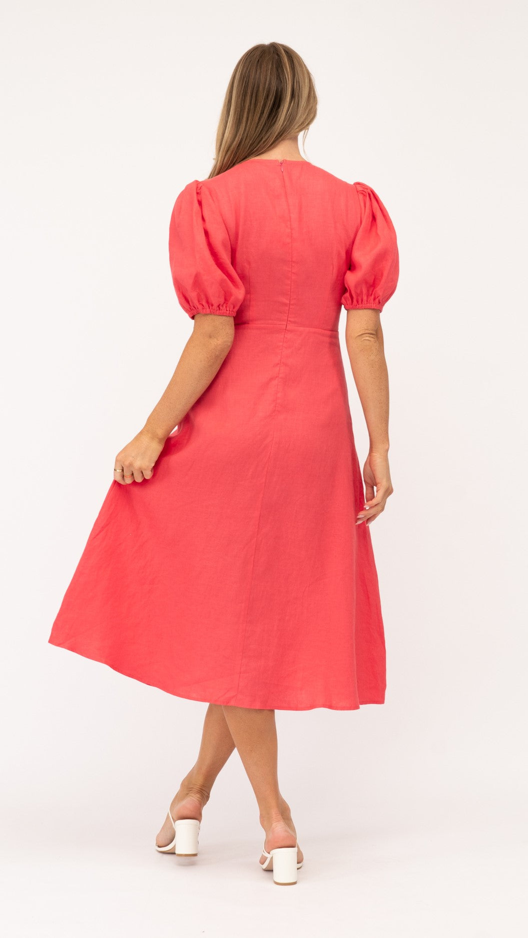 Sheri Midi Dress - Coral