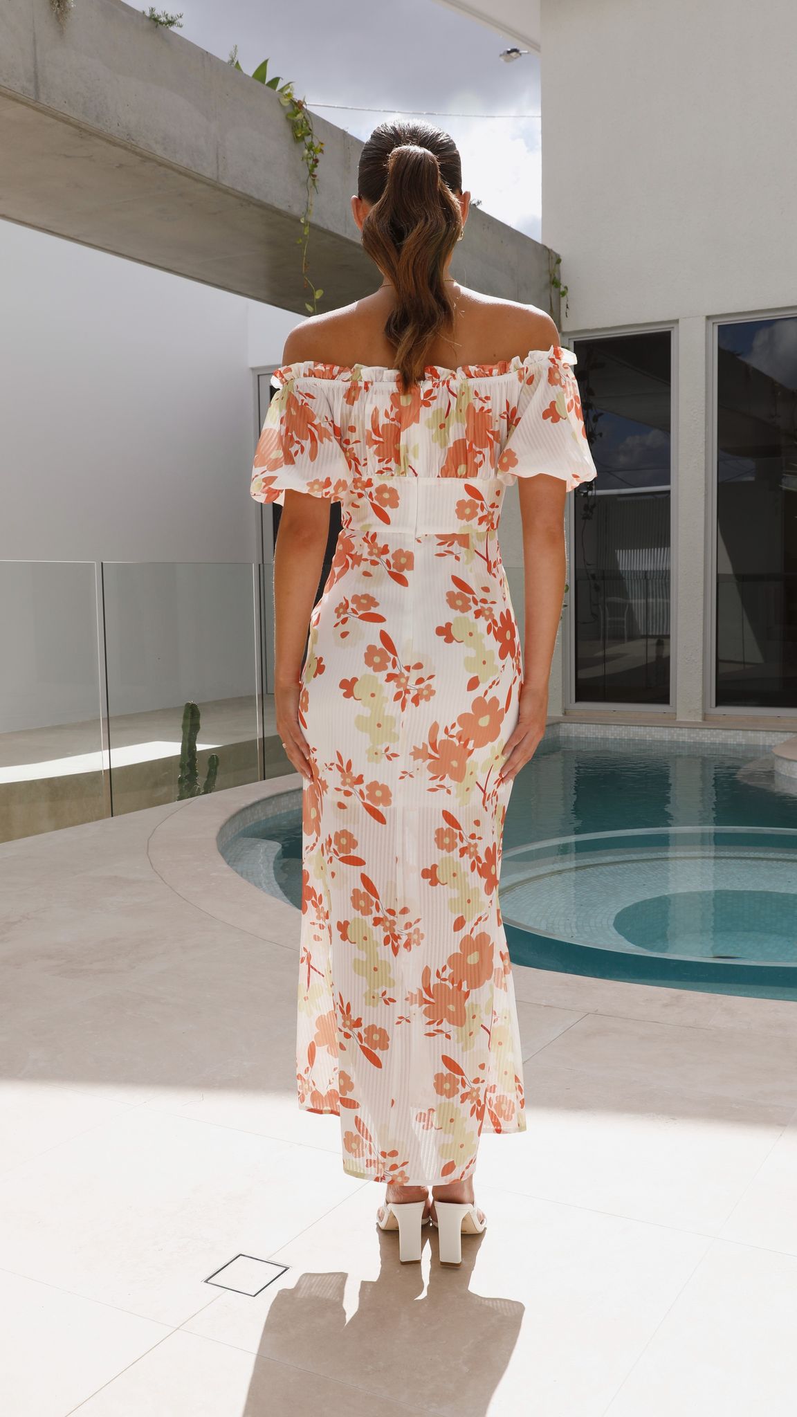Karmen Midi Dress - Orange