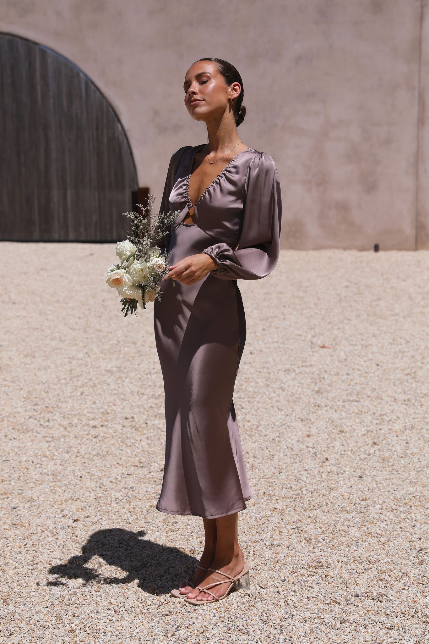Cleo Midi Dress - Mushroom