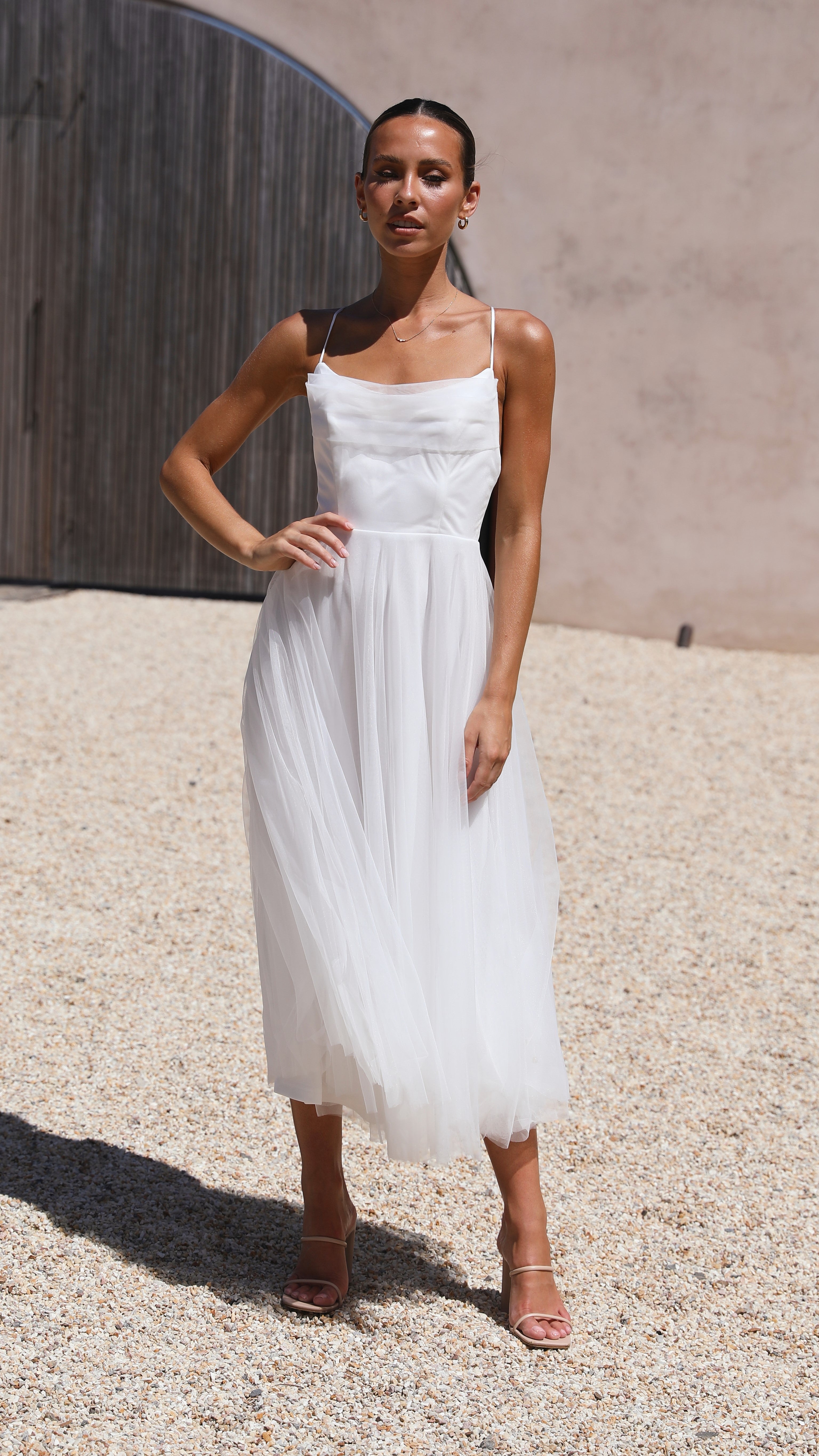 Belle Midi Dress - White