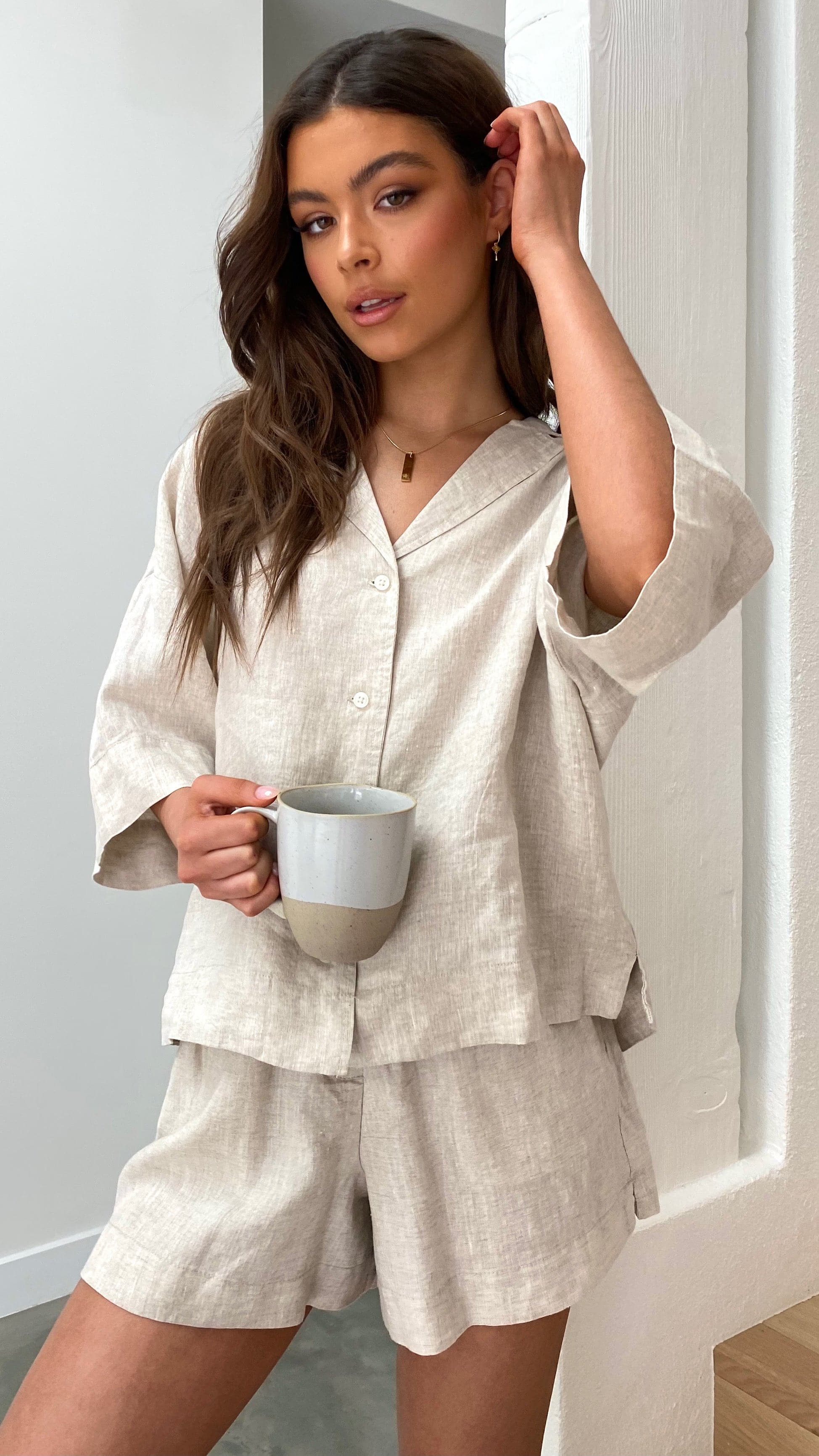 Linen Lounge Short - Natural