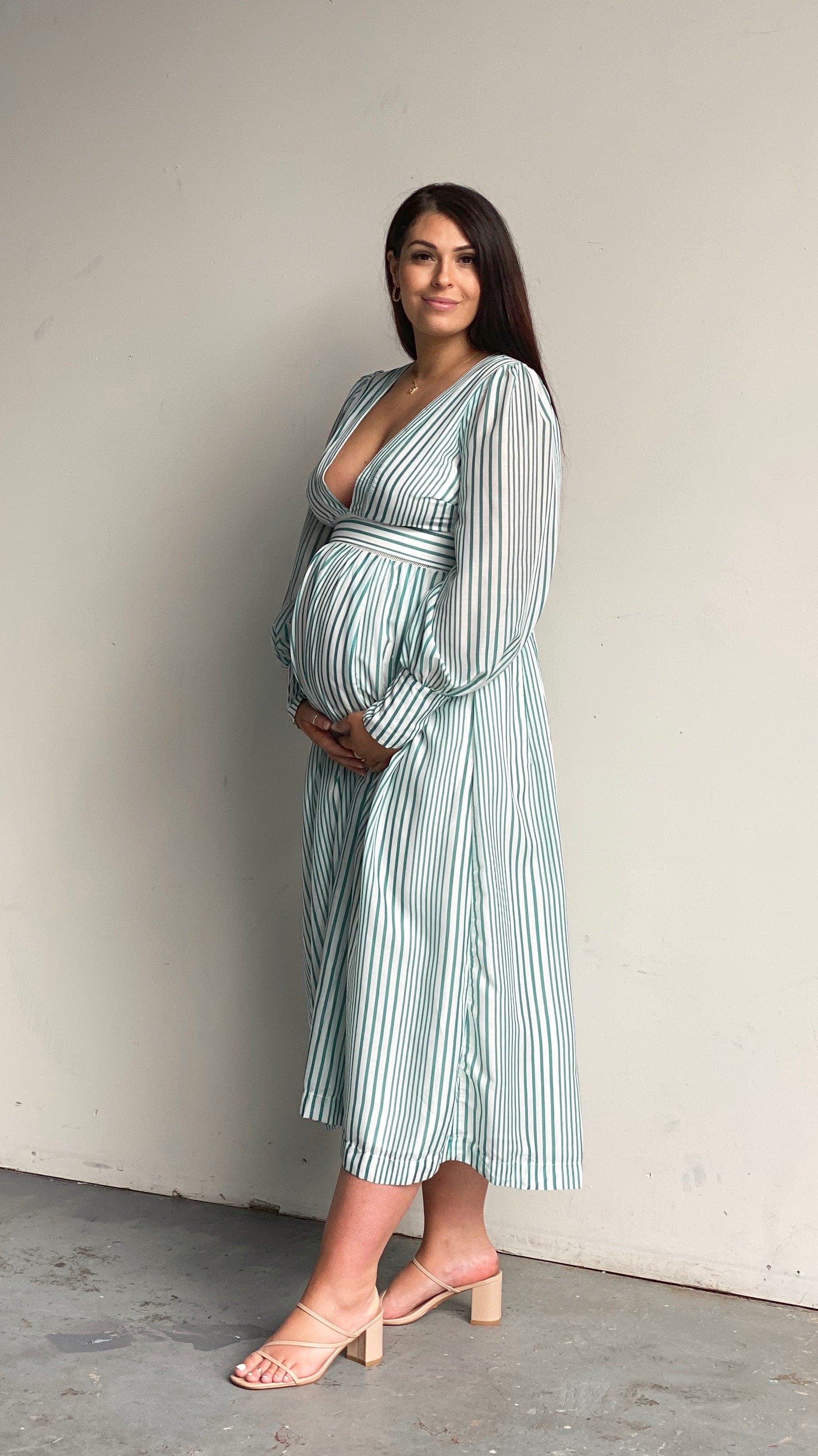 Adora Maxi Dress - Green Stripe