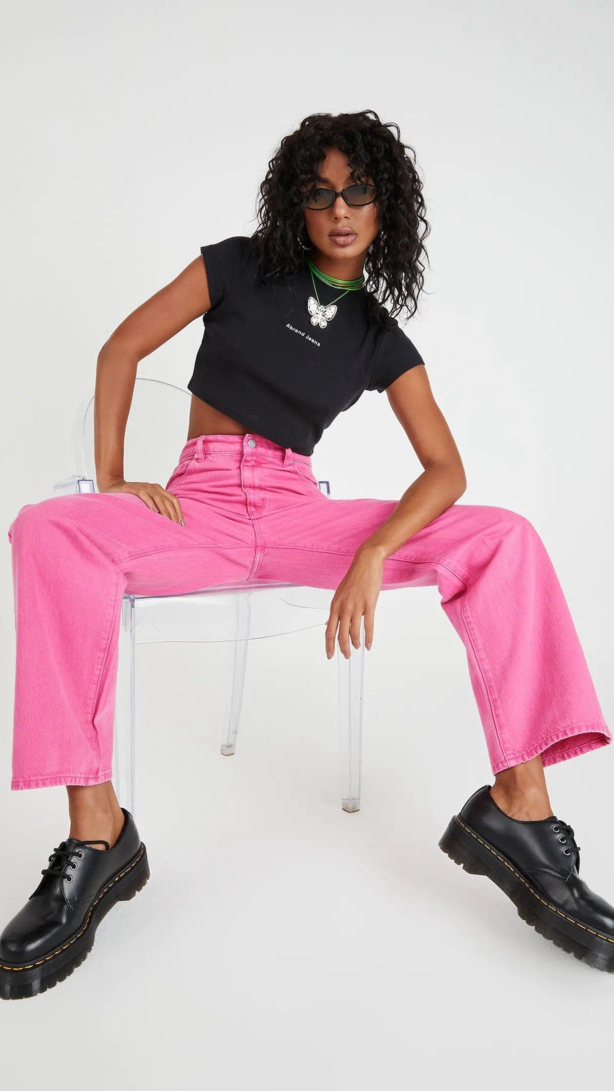 Abrand Slouch Jean - Super Pink Stoned