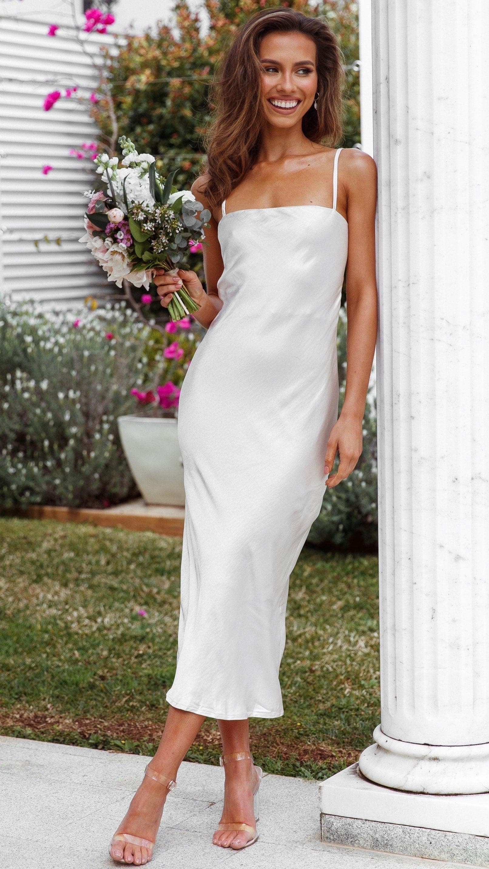 Keira Midi Dress - Pearl