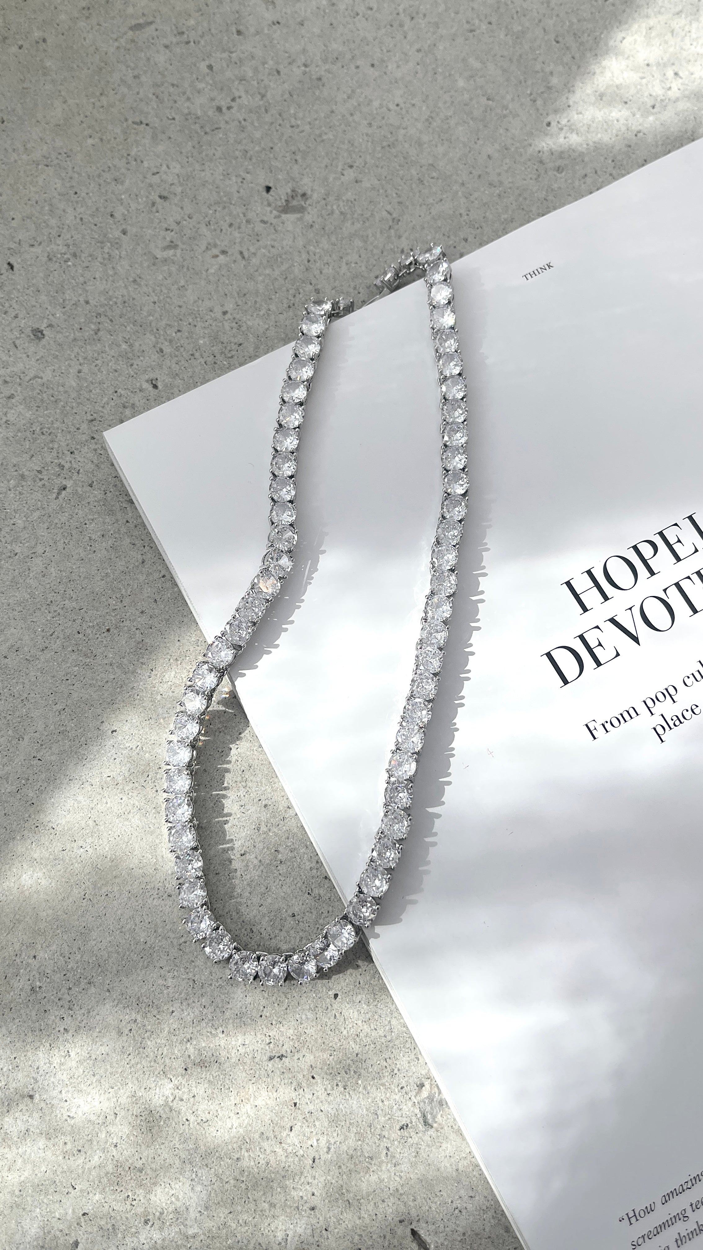 Classic Tennis Necklace - Crystal/Silver