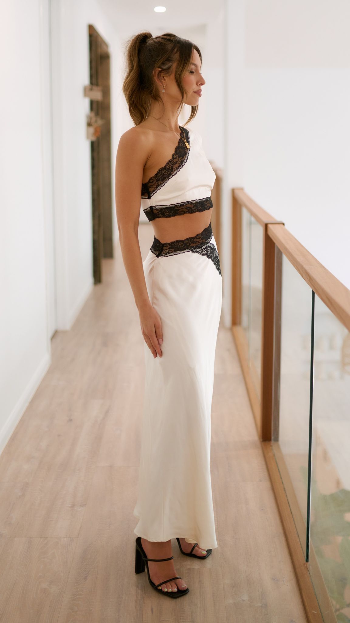 Emily One Shoulder Maxi Dress - White
