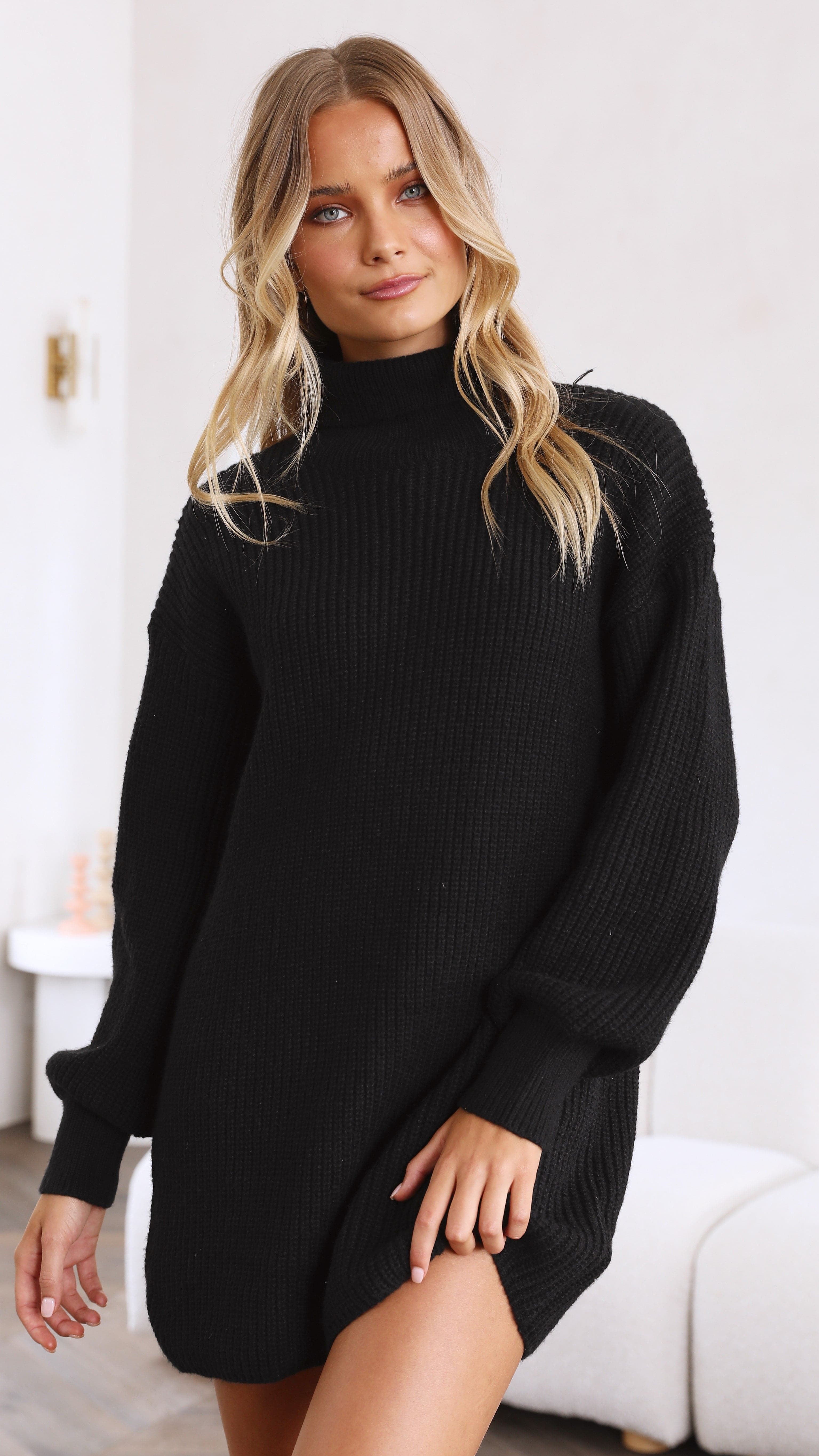 Mabli Mini Knit Dress - Black